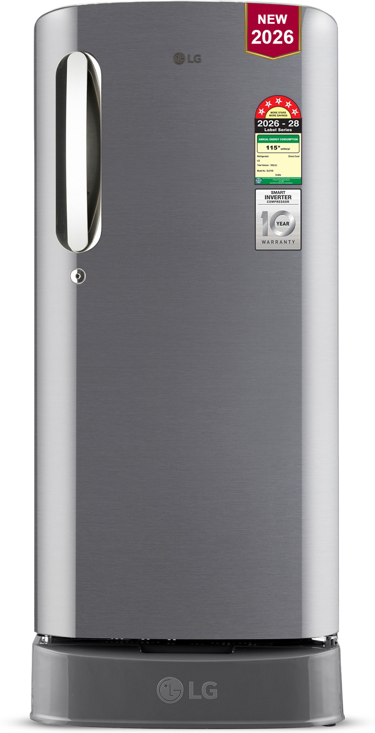 Image of LG 185 L Direct Cool Single Door 5 Star Refrigerator with Base Drawer with Smart Inverter Compressor, Runs on Home Inverter, Fit Max Chiller Tray & 2026 Model
