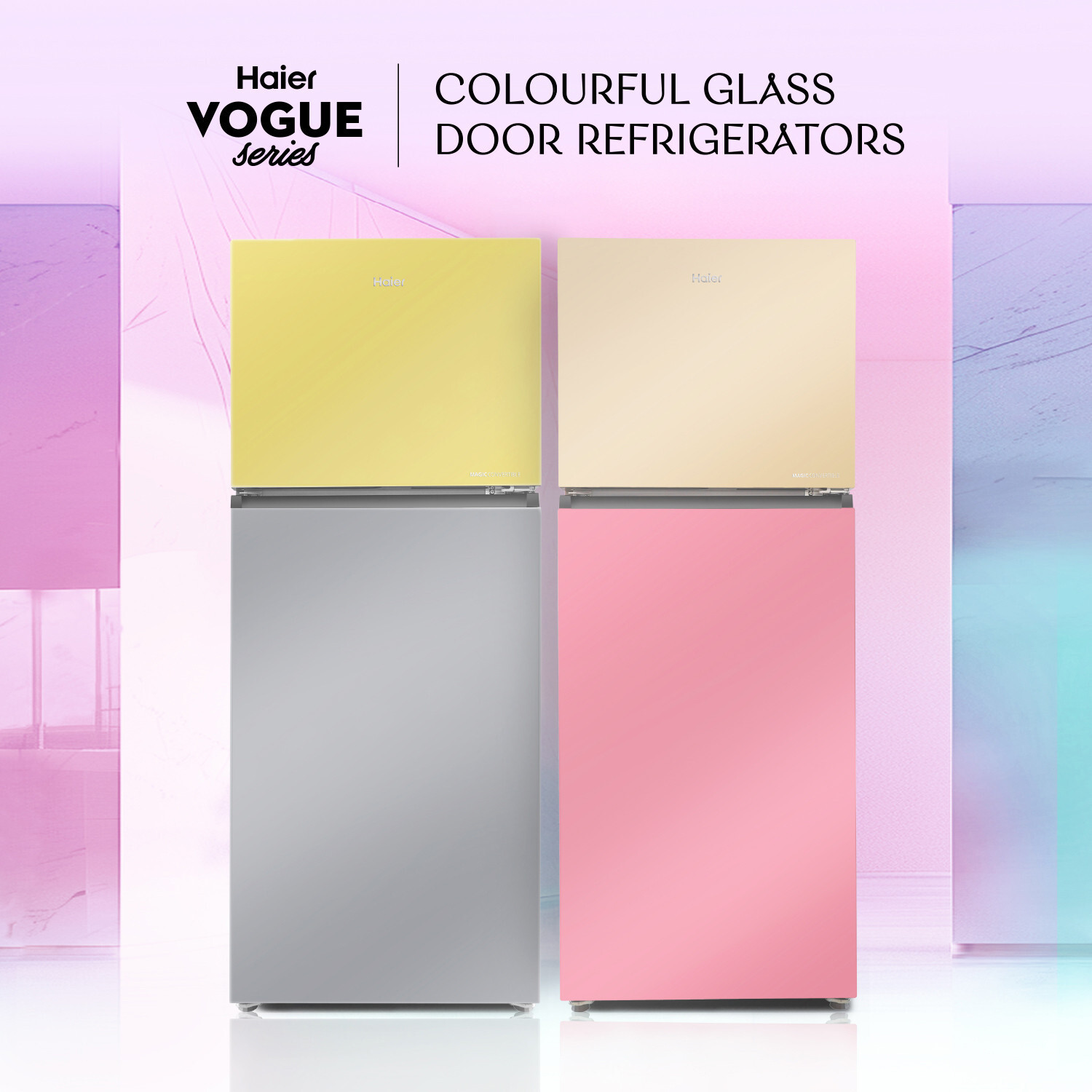 Image of Haier 328 L Frost Free Double Door Top Mount 3 Star Convertible Refrigerator with Glass DoorConvertible 14-in-1,1 hour Icing