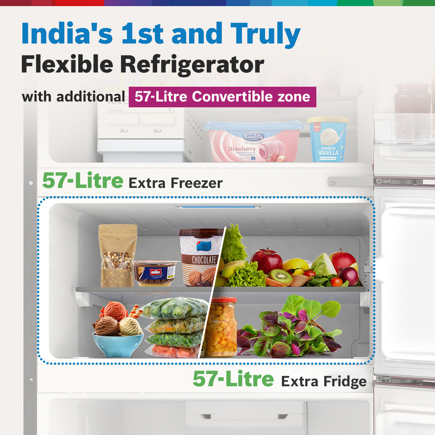 Image of BOSCH 303 L Frost Free Triple Door Refrigerator