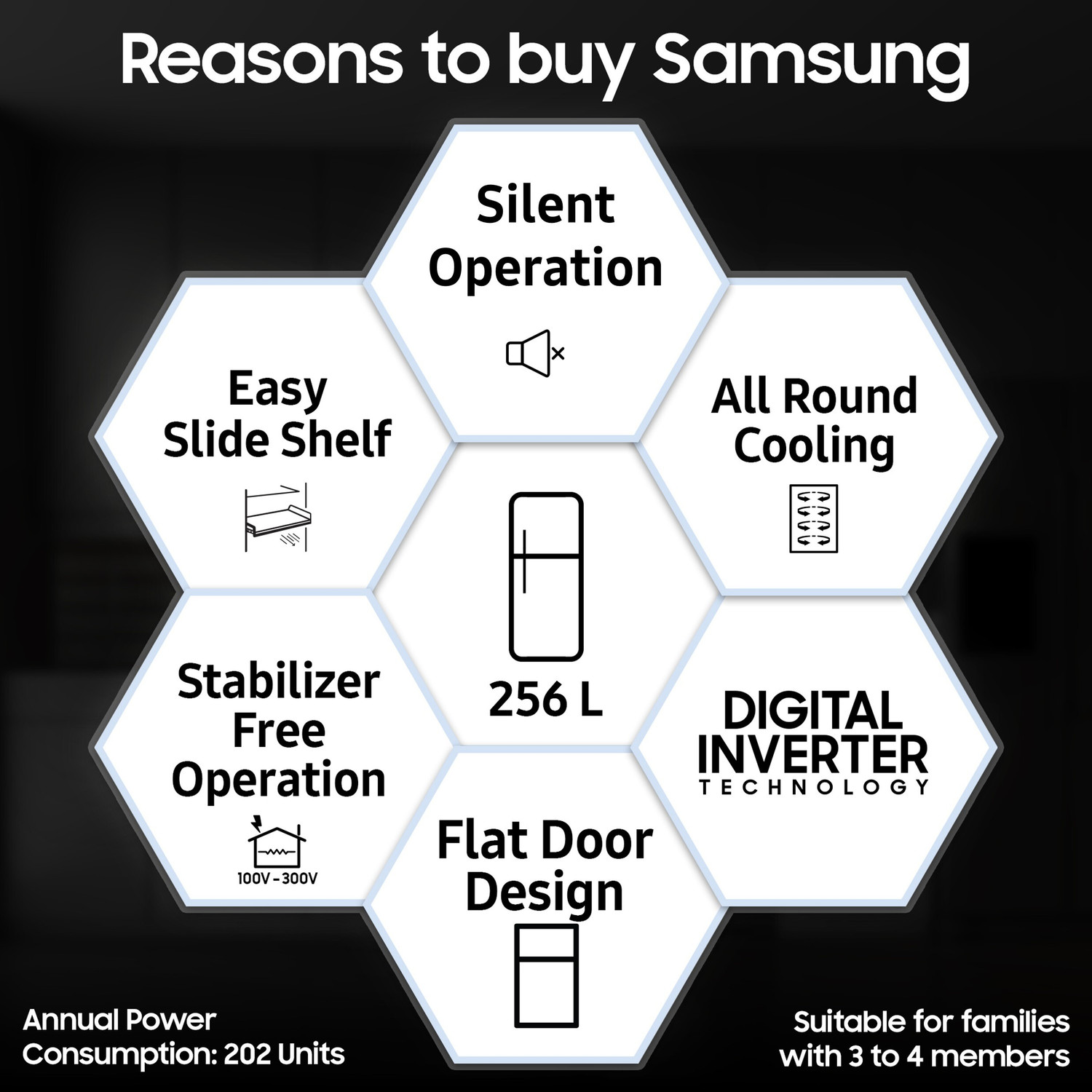 Image of Samsung 256 L Frost Free Double Door 3 Star Refrigerator