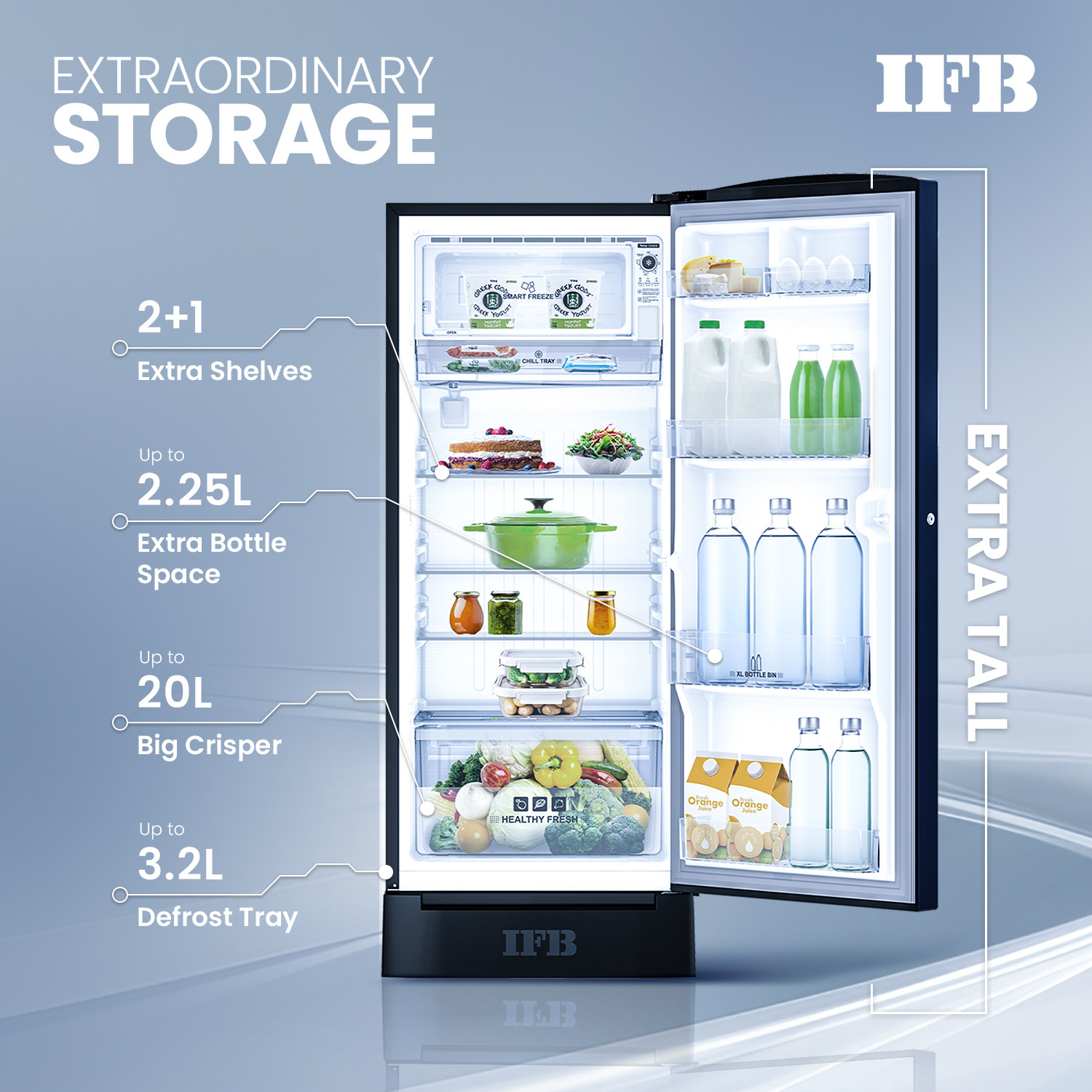 Image of IFB 187 L Direct Cool Single Door 4 Star Refrigerator with Base Drawer