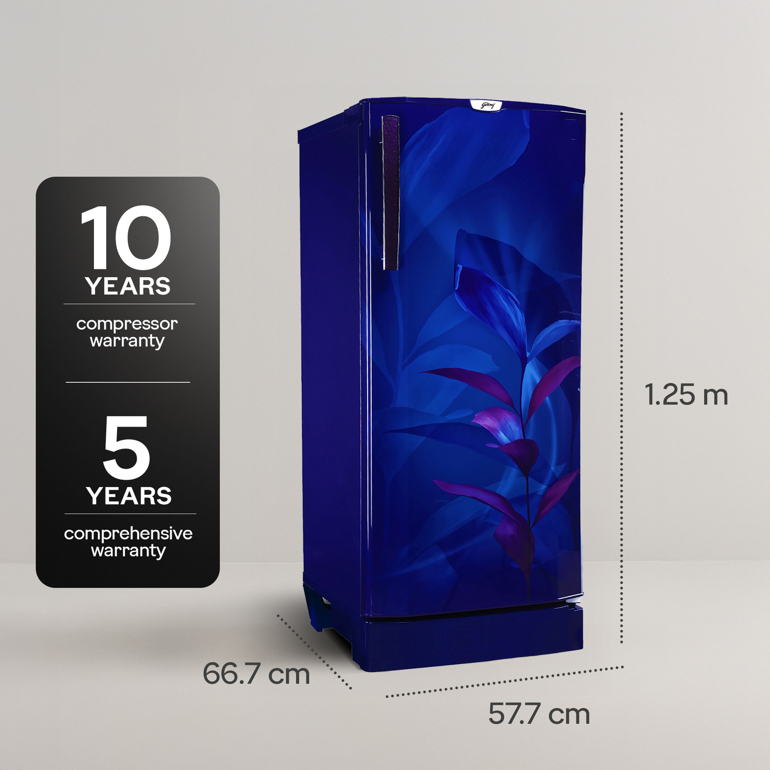 Image of Godrej 185 L Direct Cool Single Door 5 Star Refrigerator with 22L Jumbo Vegetable Tray Advanced Inverter Technology 2.5L Bottle Space