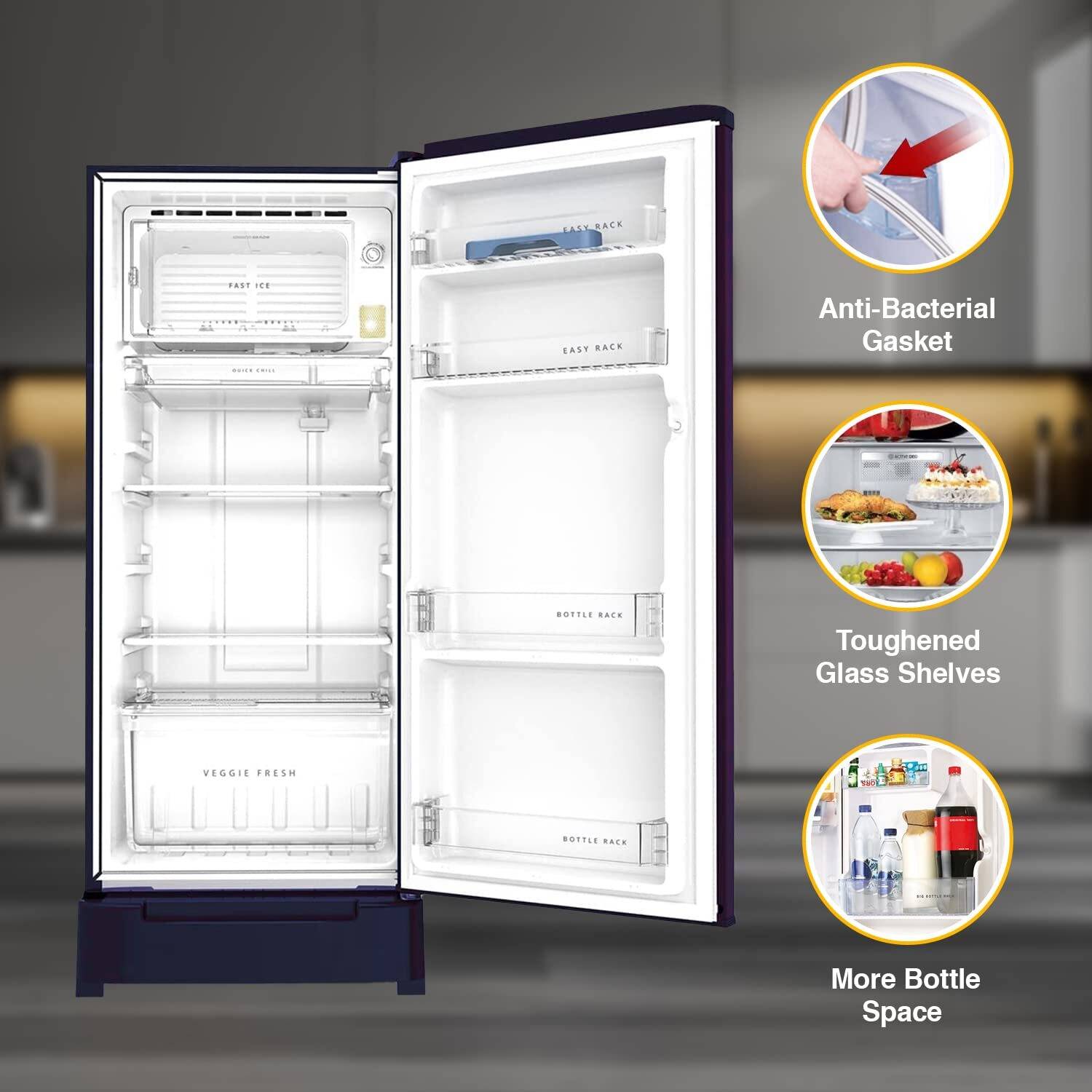 Whirlpool 184L Blue Direct Cool Single Door 4 Star Refrigerator - Image 4