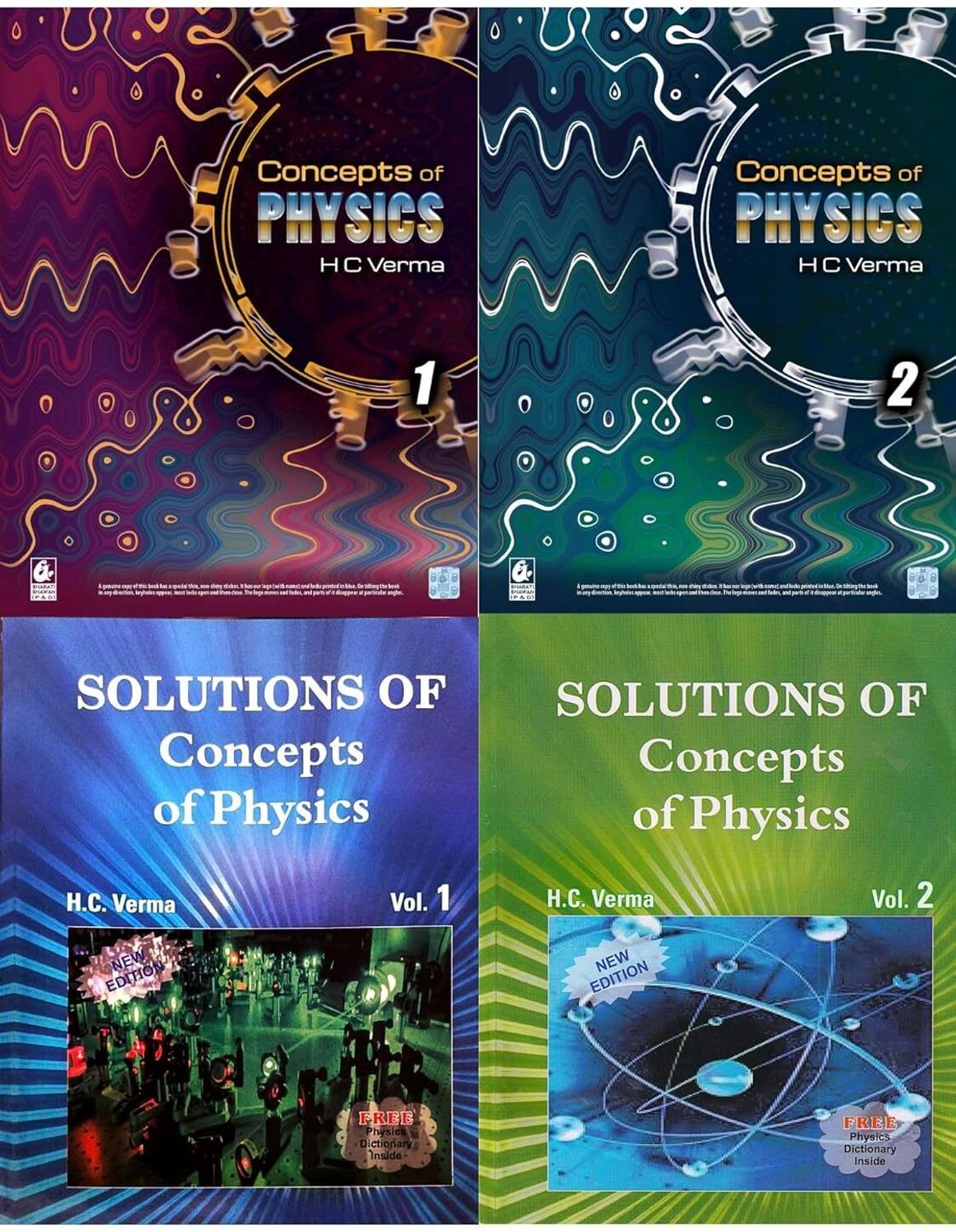 H.C Verma Concept of Physics Part I & II Solutions Set of 4 Books