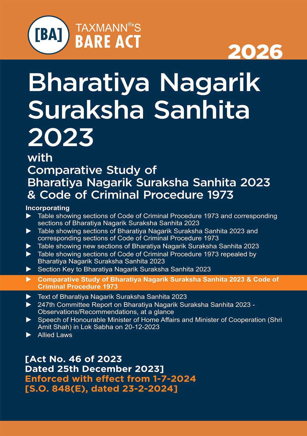 Image of Taxmann's Bharatiya Criminal Laws - Bare Acts COMBO [BNS | BNSS | BSA] - Presenting The Complete | Updated Texts With Comparative Tools | Legislative Aids | Set Of 3 Books
