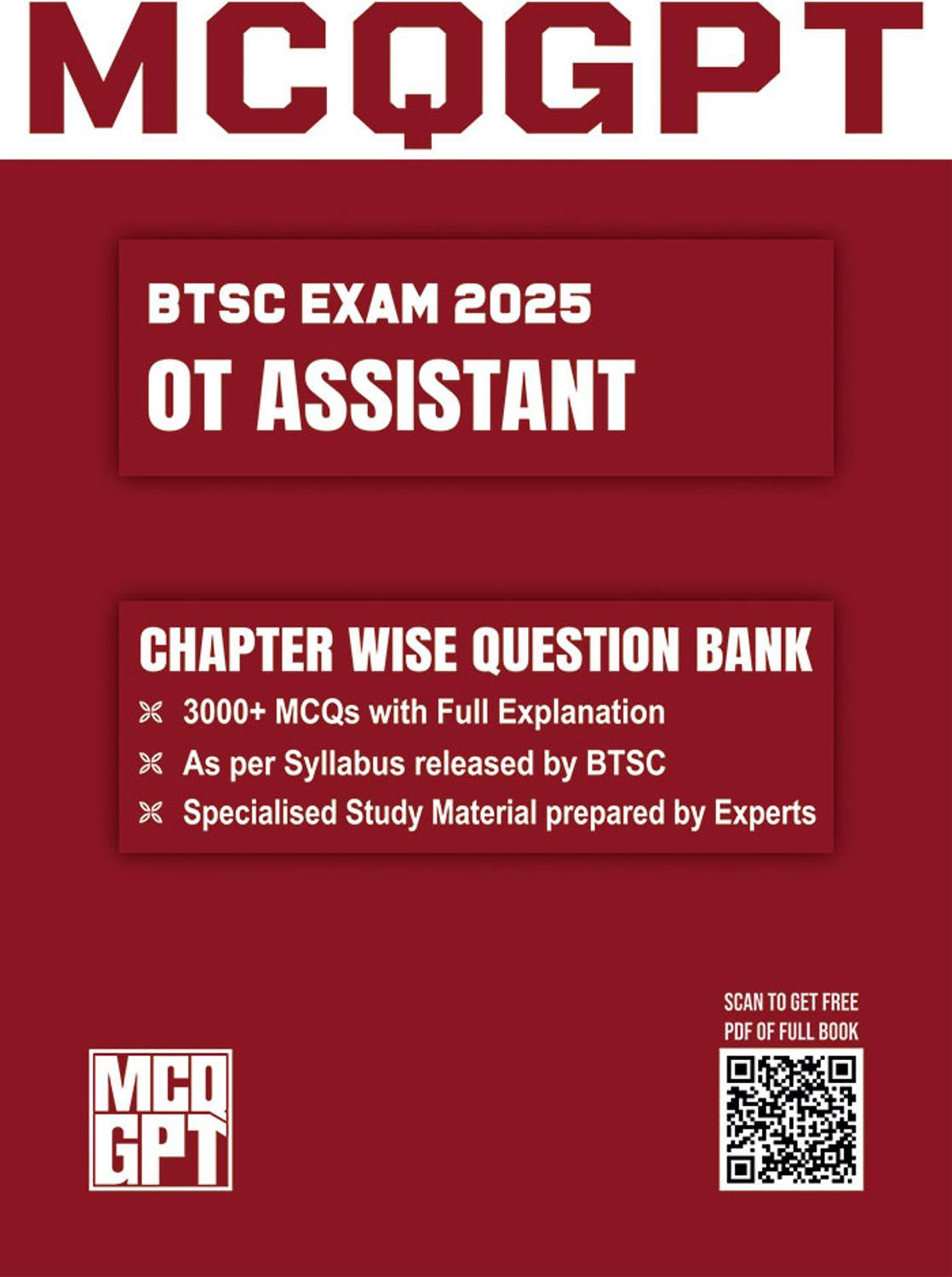 BTSC OT Assistant Exam 2025 | 3000+ MCQ With Full Explanation | Chapterwise Question Bank