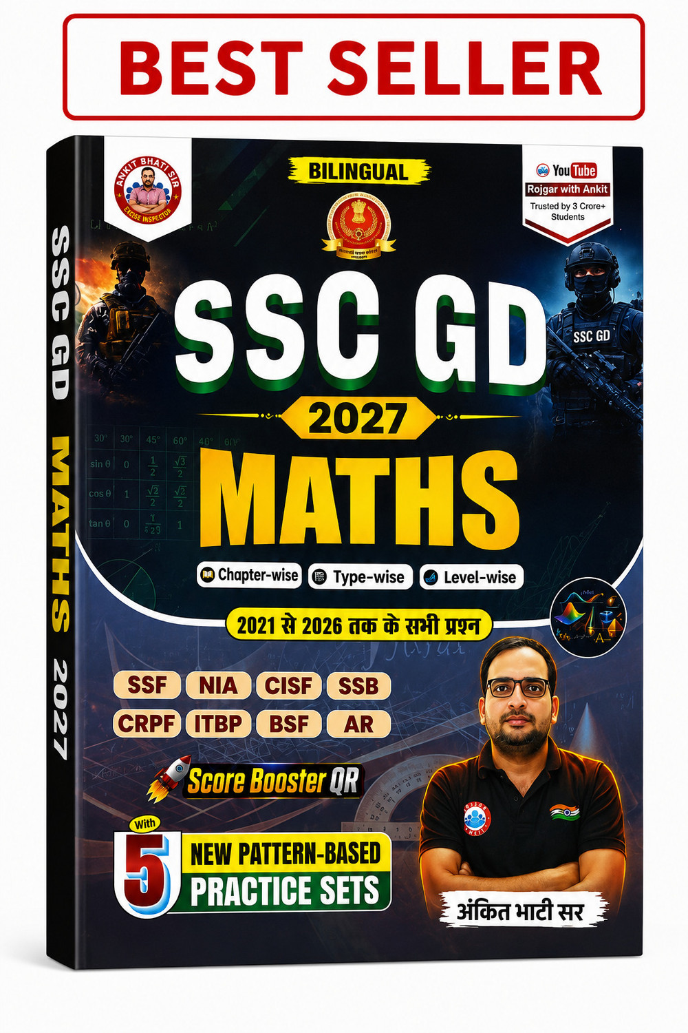 Image of SSC GD 2027 Maths Book | Bilingual Chapter-Wise Type-Wise Level-Wise Practice Book | 2021-2026 Previous Year Questions | 5 Practice Sets | Ankit Bhati Sir | Rozgar Publication