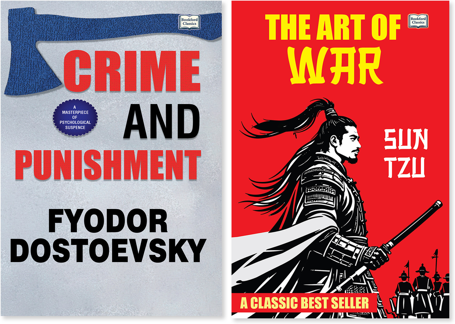 Image of Crime And Punishment And The Art Of War - Set Of 2 | Classic English Literature & Strategy Books Combo | Fyodor Dostoevsky & Sun Tzu | Psychological Fiction, War Strategy, Leadership