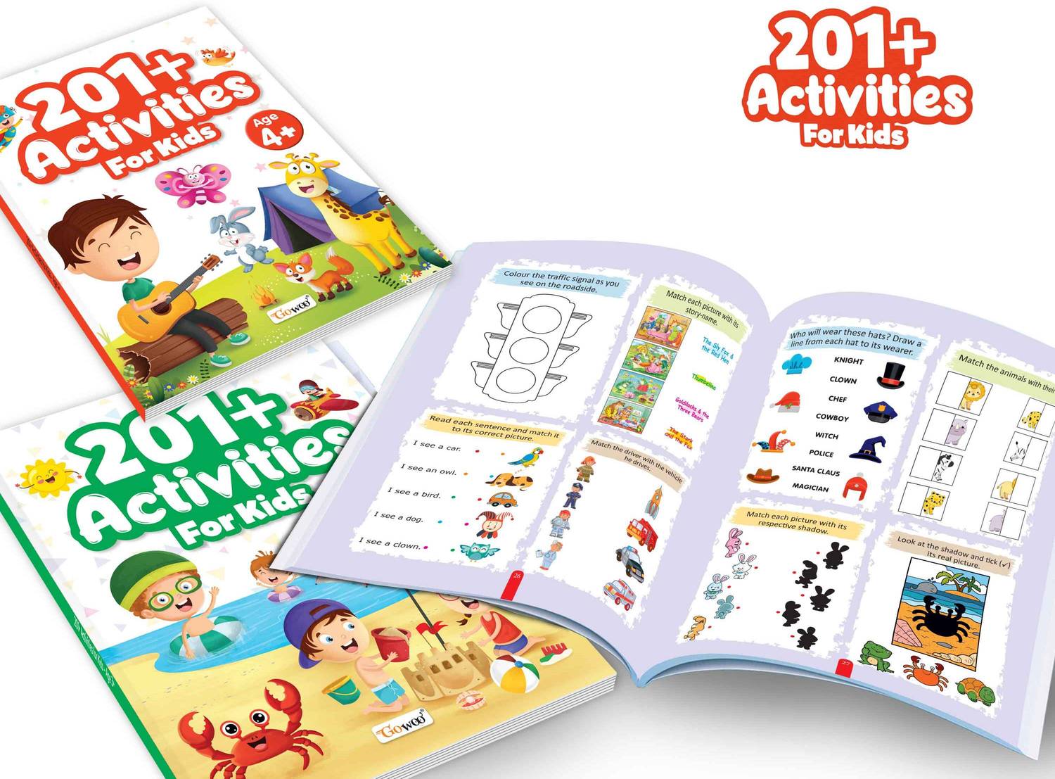 201+ Activities For Kids Age 3 And 4+ : Toddler Maze And Match Books, Kids Visual Skill Builder Books, Early Brain Development Activity Books | Pack Of 2 Activity Books