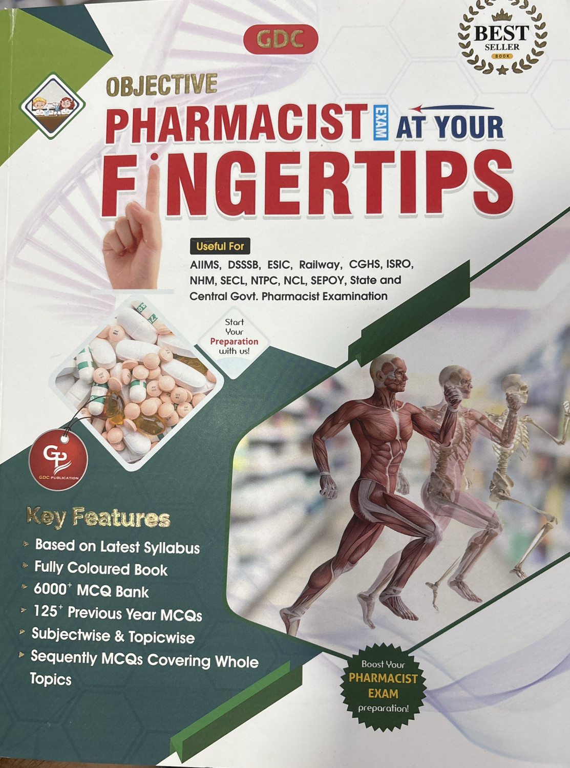 Image of GDC Objective Pharmacist Exam At Your Fingertips | 6000+ MCQ Bank | 125+ Previous Year MCQs | Syllabus | Pharmacy Competitive Exam Book (Paperback)