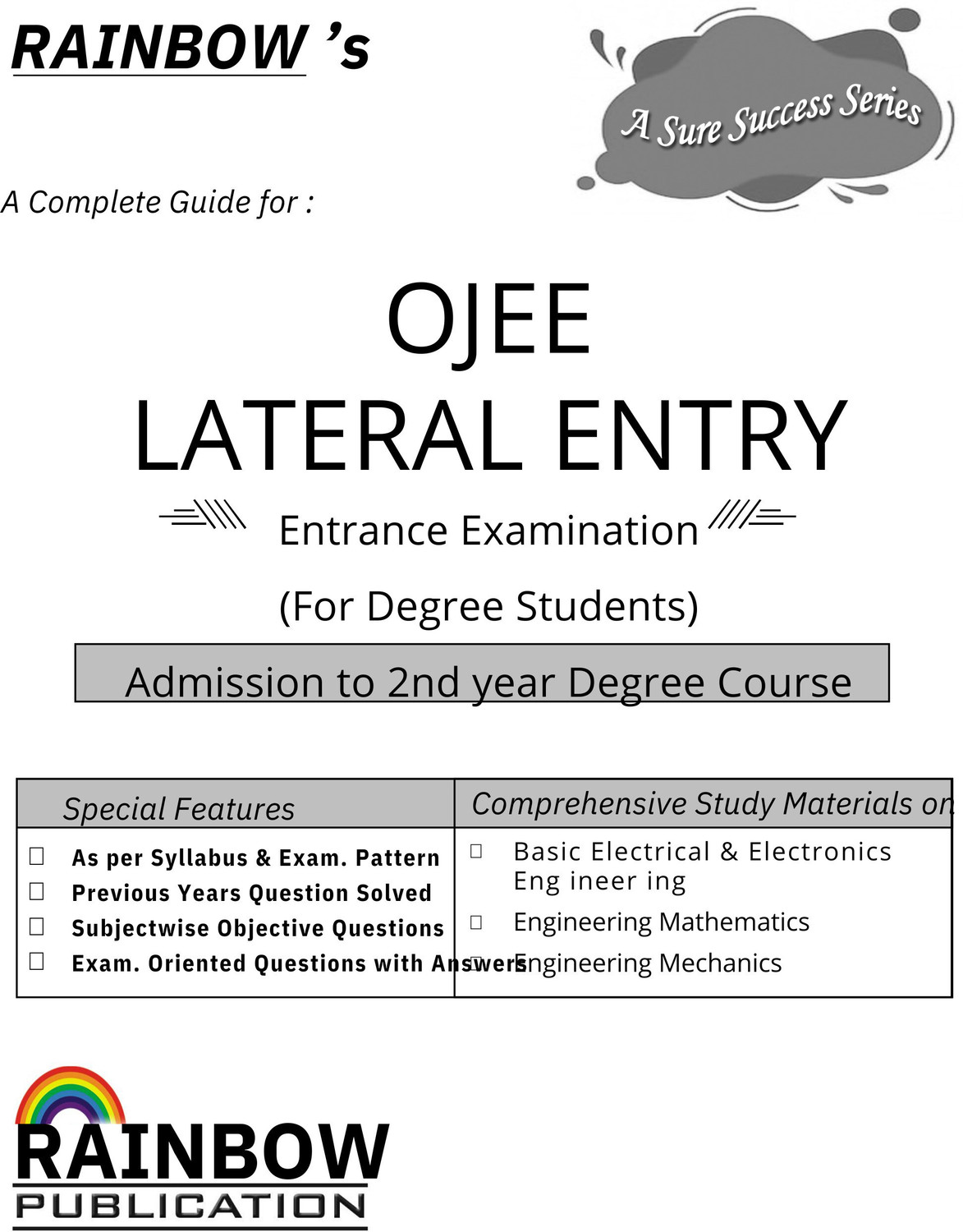 Image of OJEE LATERAL ENTRY Examinations Guide For 2024-2025