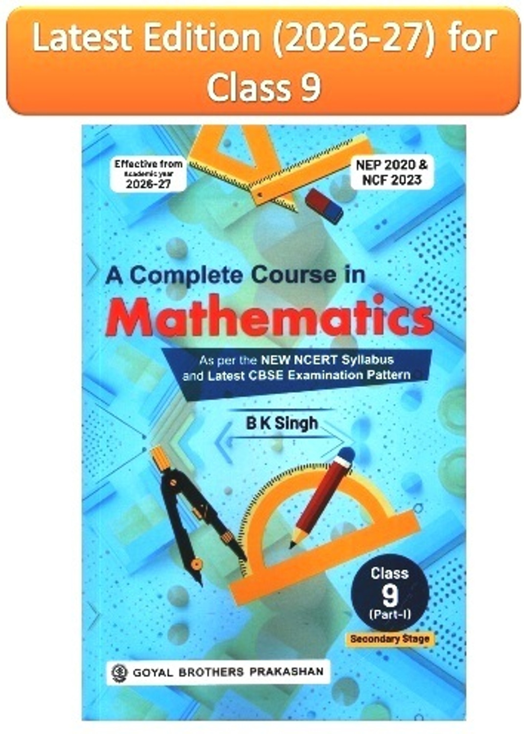 Image of A Complete Course In Mathematics Part-1 For CBSE Class 9 ( New Edition)For Exam 2027