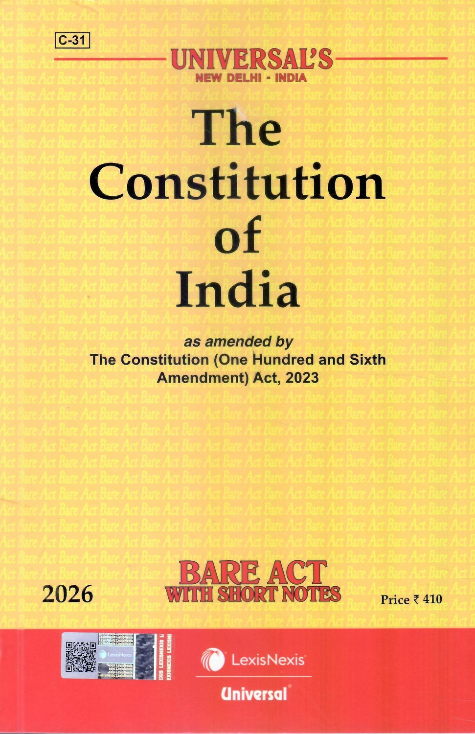 Image of THE CONSTITUTION OF INDIA Editon 2026