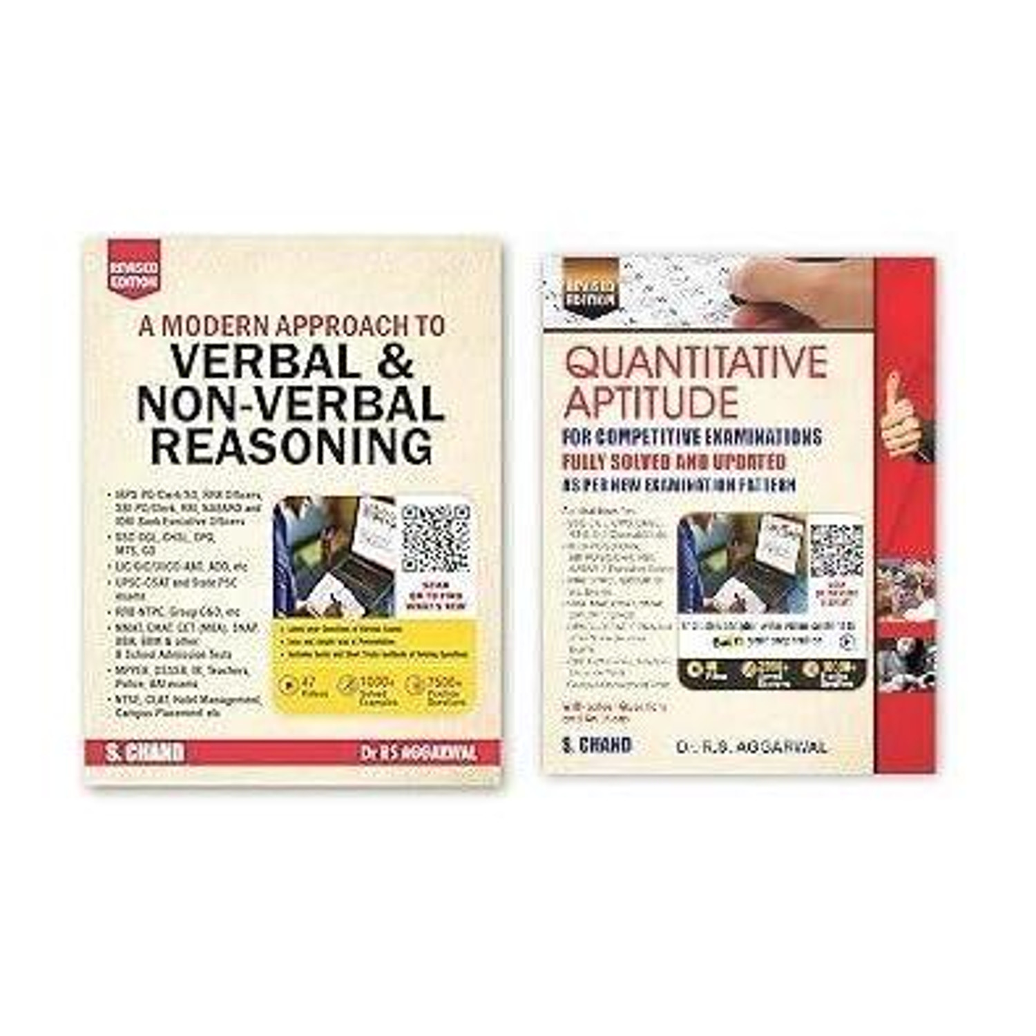 RS Agarwal 2025-26 EDITION (Verbal & Non-Verbal Reasoning 47 Videos, 1000+ Solved Examples 7500+ Practice Questions AND Quantitative Aptitude 40 Videos | 2000+ Solved Examples | 10000+ Practice Questions Combo 2 Book Set Paperback – 1 January 2025