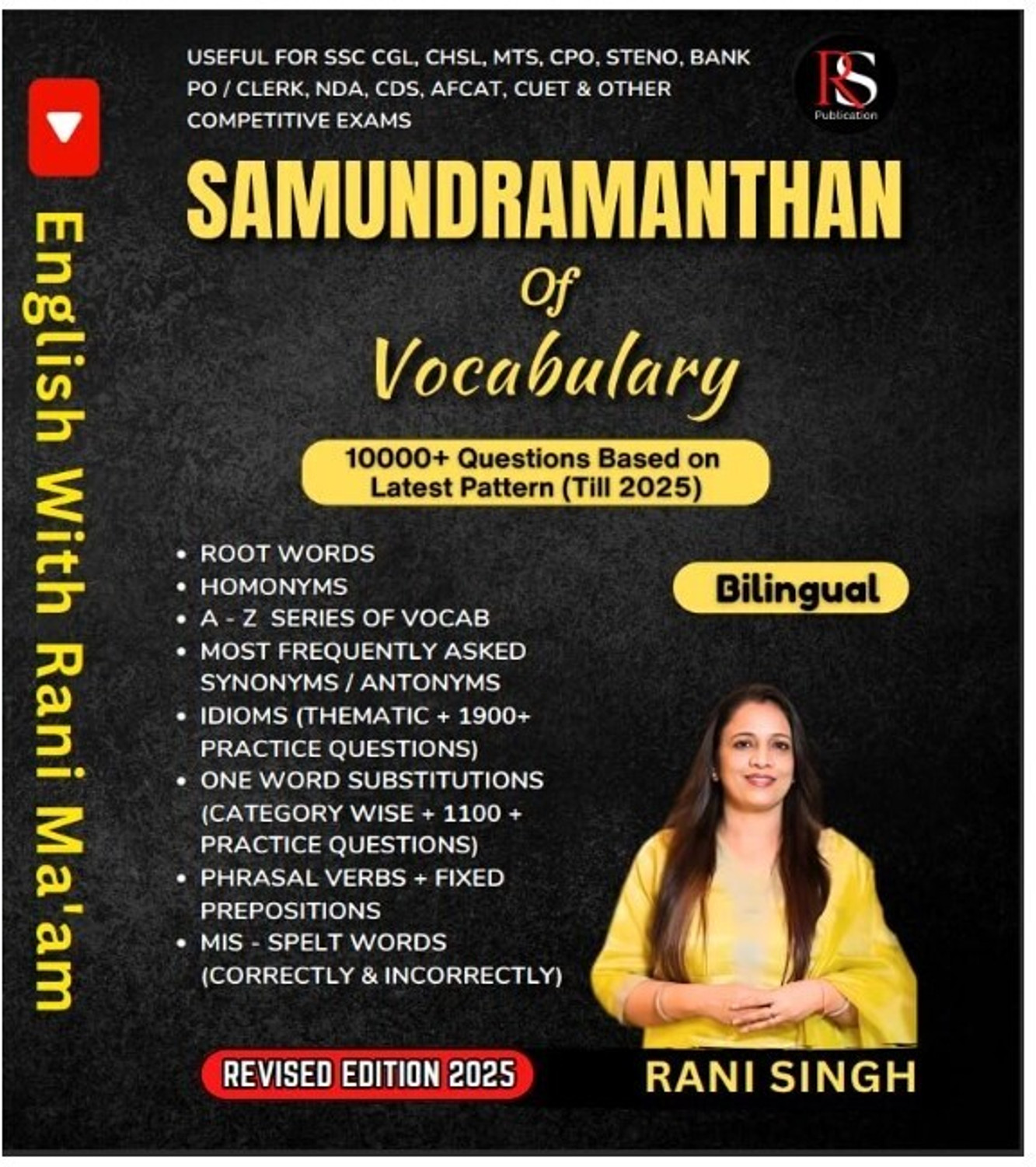 Image of Samundramanthan Vocabulary Book, Bilingual, 10000+ Questions Till 2025, SSC CGL CHSL Bank PO & Other Competitive Exams | Edition 2025 | Rani Singh
