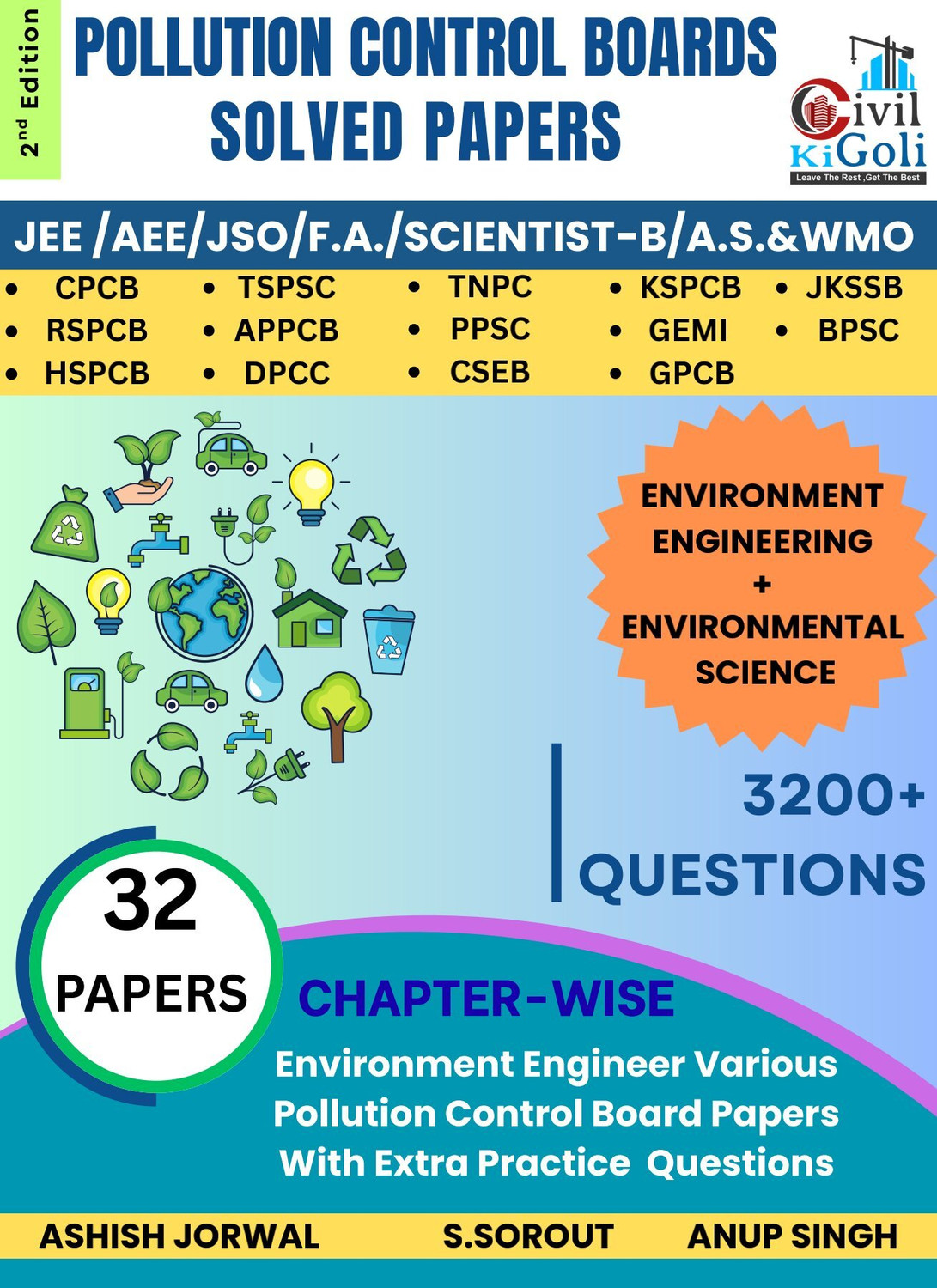 Image of Pollution Control Boards PVQ 3200+ Questions 32 Solved Papers