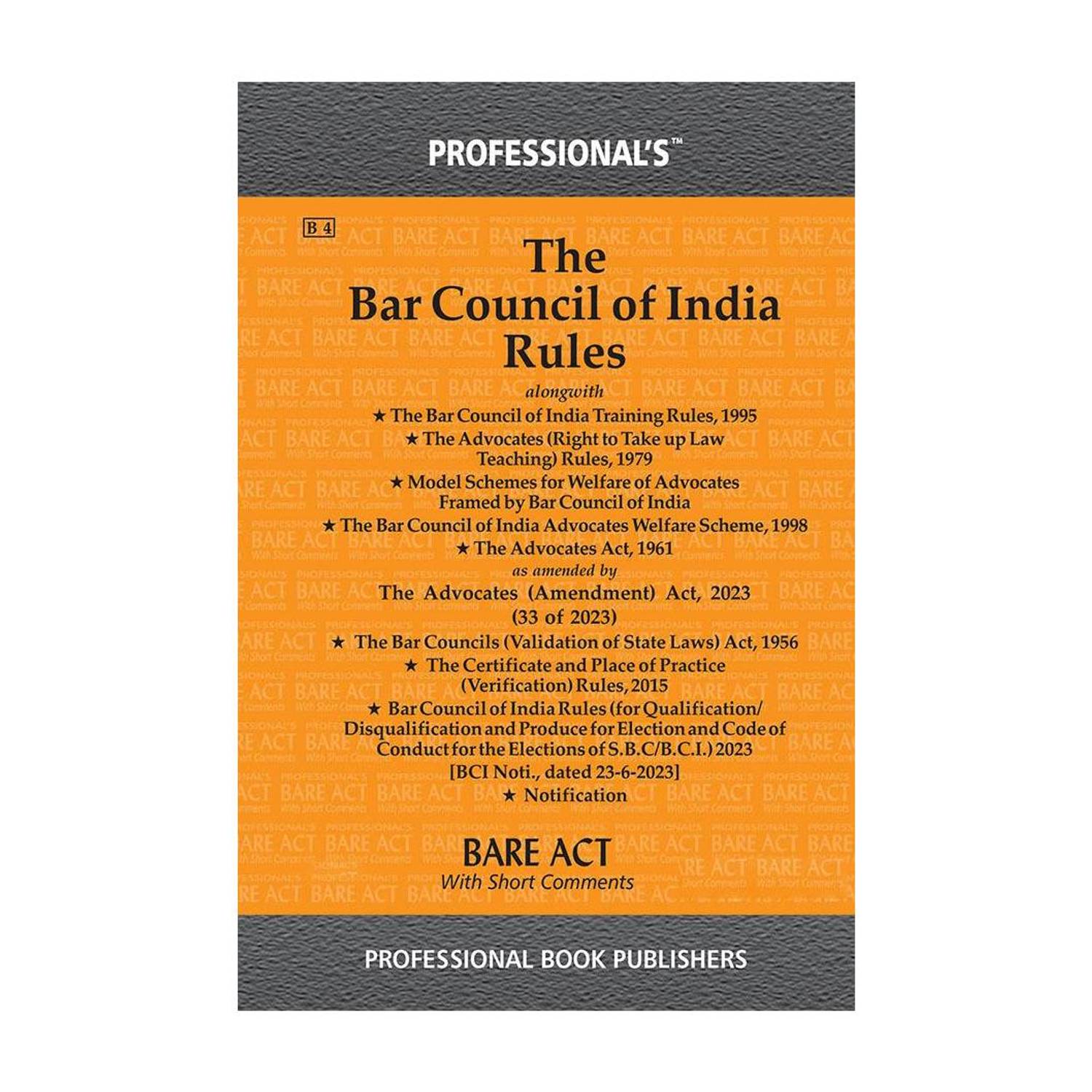 Bar Council Of India Rules Alongwith Scheme Acts & Notifications