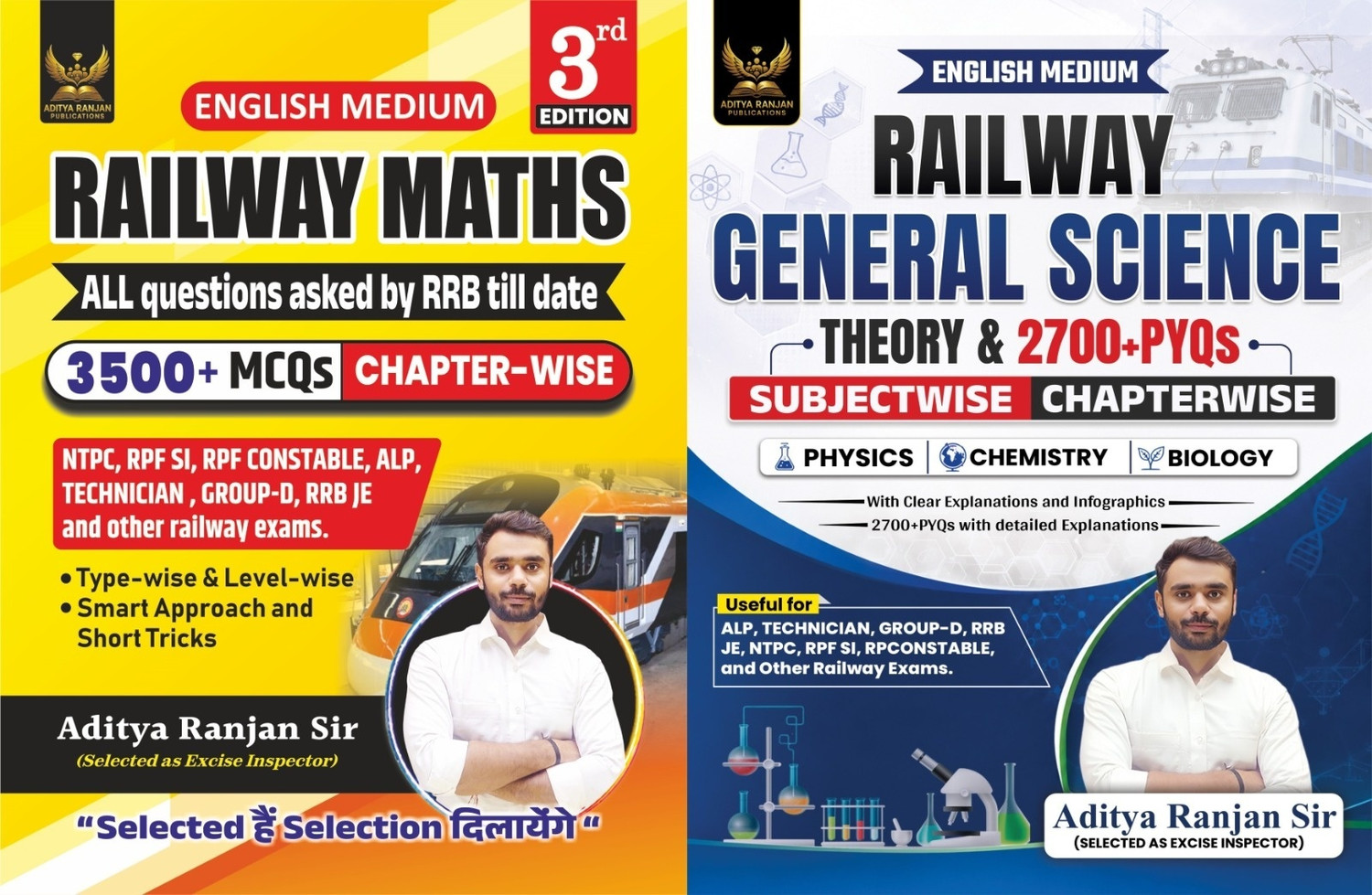 Image of Aditya Ranjan | Railway Maths | 3rd Edition | English Medium | 3500+ Chapter-Wise MCQs |Railway General Science| English Medium | Combo | 2700+ Pyq's Subjectwise Chapterwise | ALP, Technician, NTPC, RPF SI, RPF Constable, Group D, RRB JE And Other Railway Exams