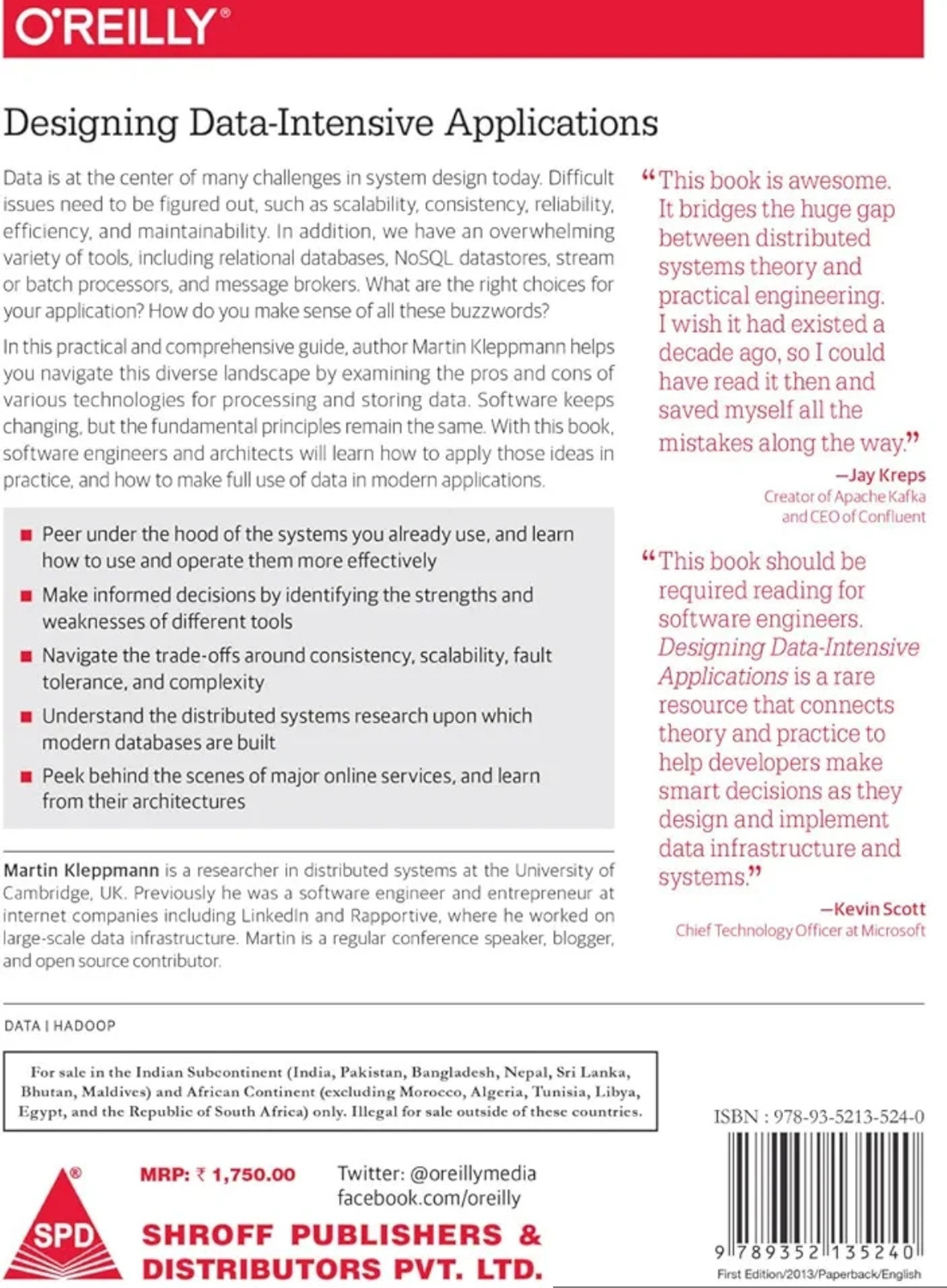 Image of Designing Data-Intensive Applications: The Big Ideas Behind Reliable, Scalable, And Maintainable Systems (Greyscale Indian Edition)