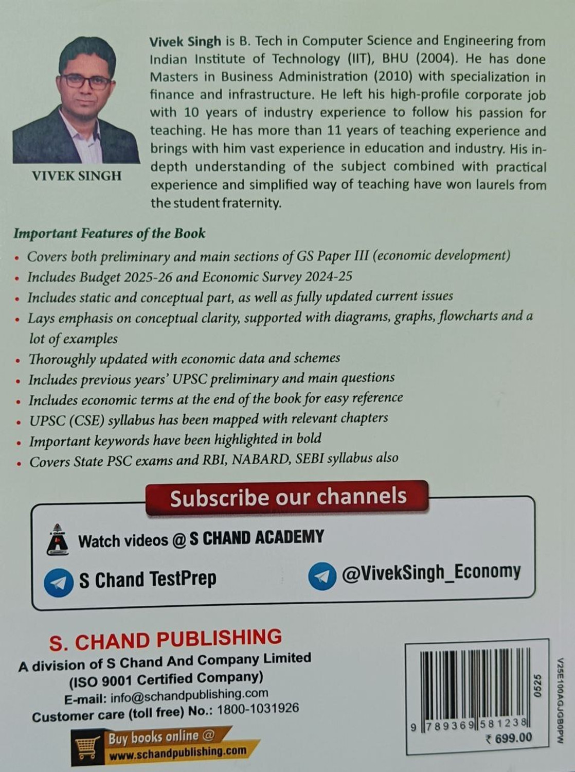 Image of Vivek Singh Indian Economy 9th Edition 2025-26 For UPSC CSE Civil Services Exam (Prelims + Mains) Includes Budget 2025-26 & Economic Survey 2024-25 PYQ Previous Year In English Medium