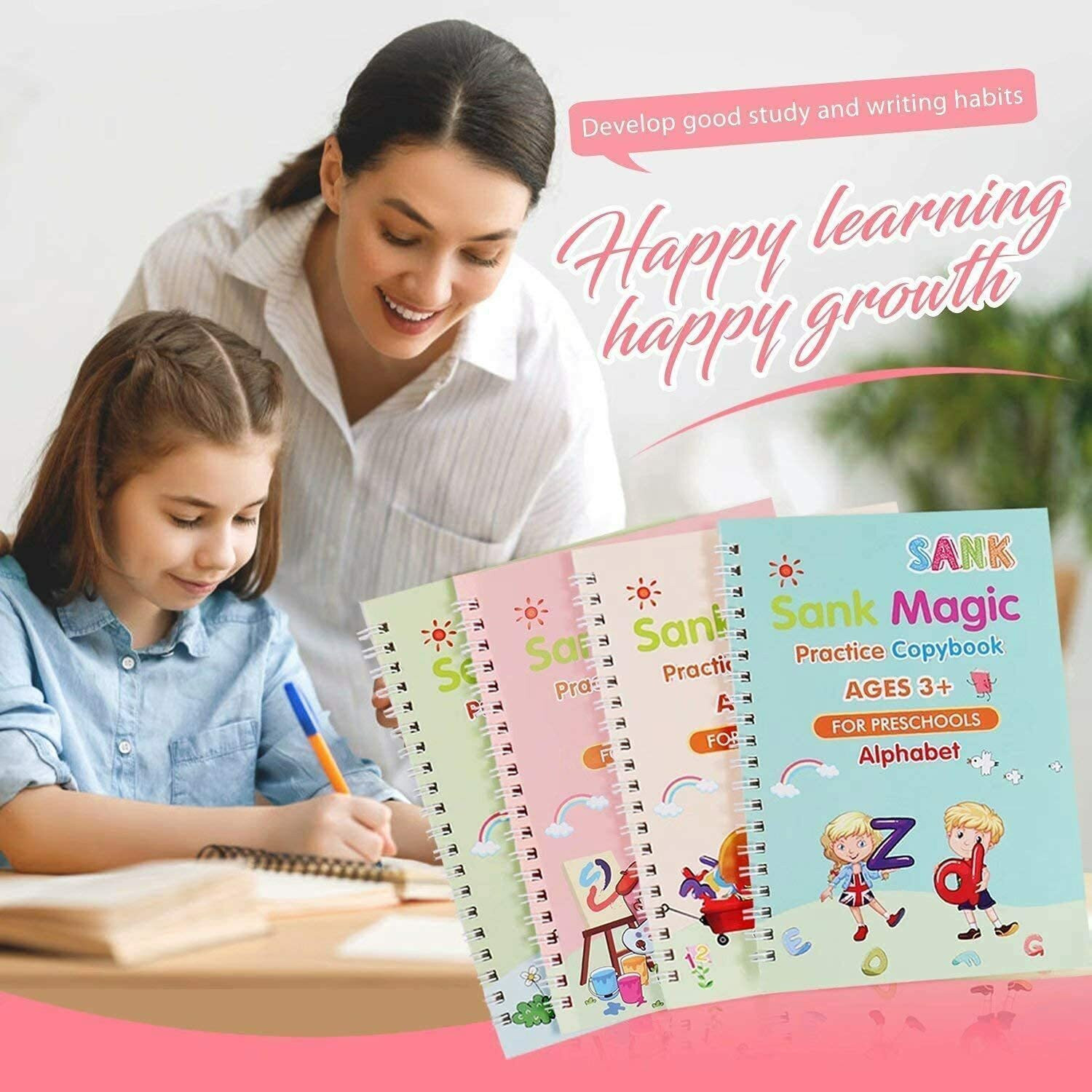 Image of Sank Magic Practice Copybook, (4 Book + 5 Refill) Number