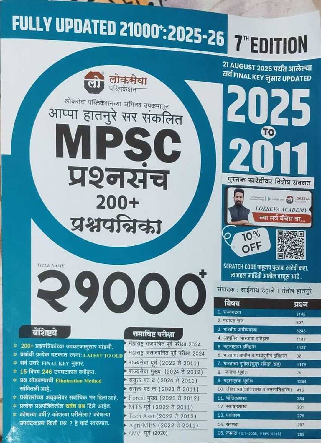 21000 MPSC Prashnsanch 200+ Prashnpatrika 2025 To 2011