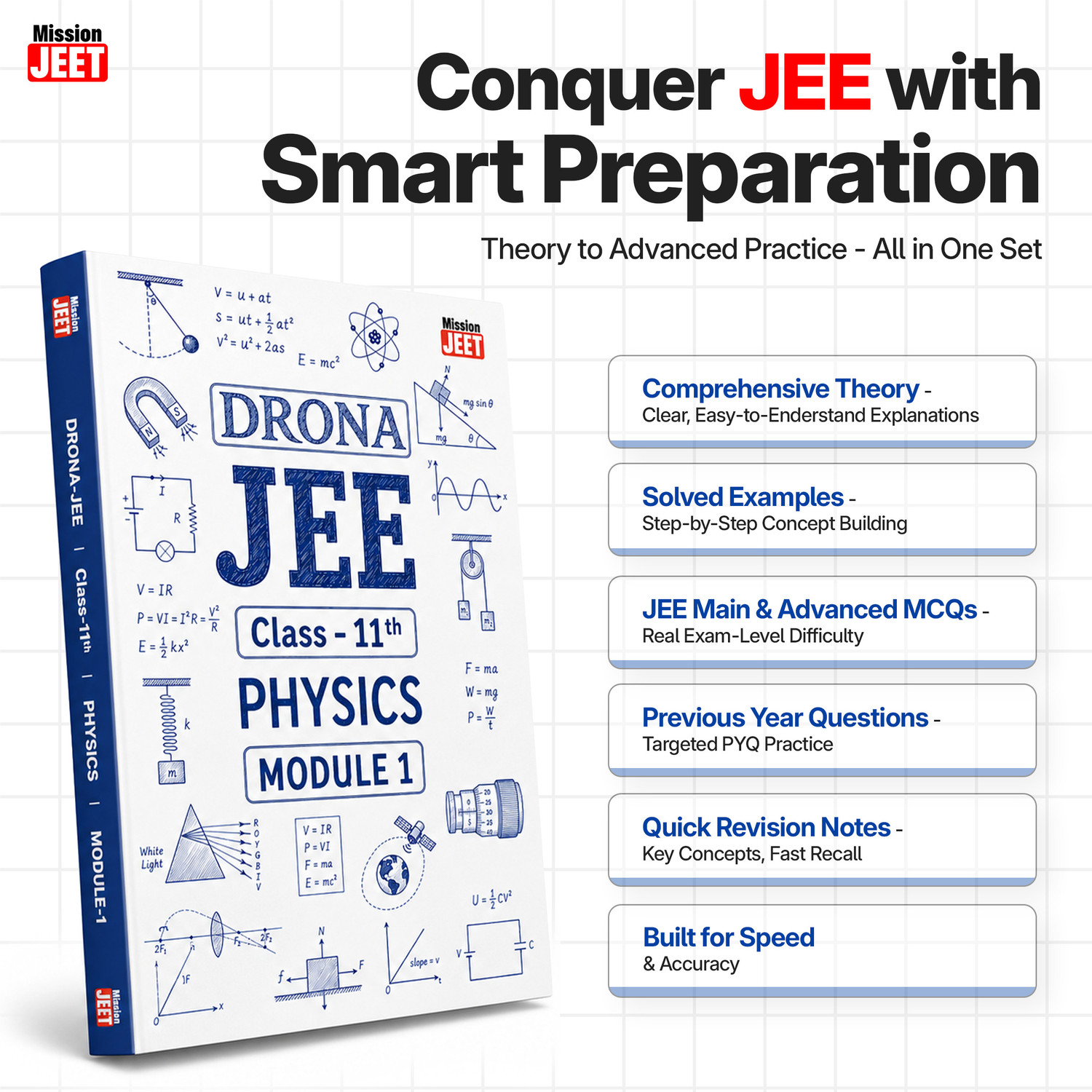 Image of DRONA JEE | MISSION JEET | Class 11 PCM Module Set | JEE Main & Advanced Preparation | Physics, Chemistry & Mathematics | 15-Book Combo