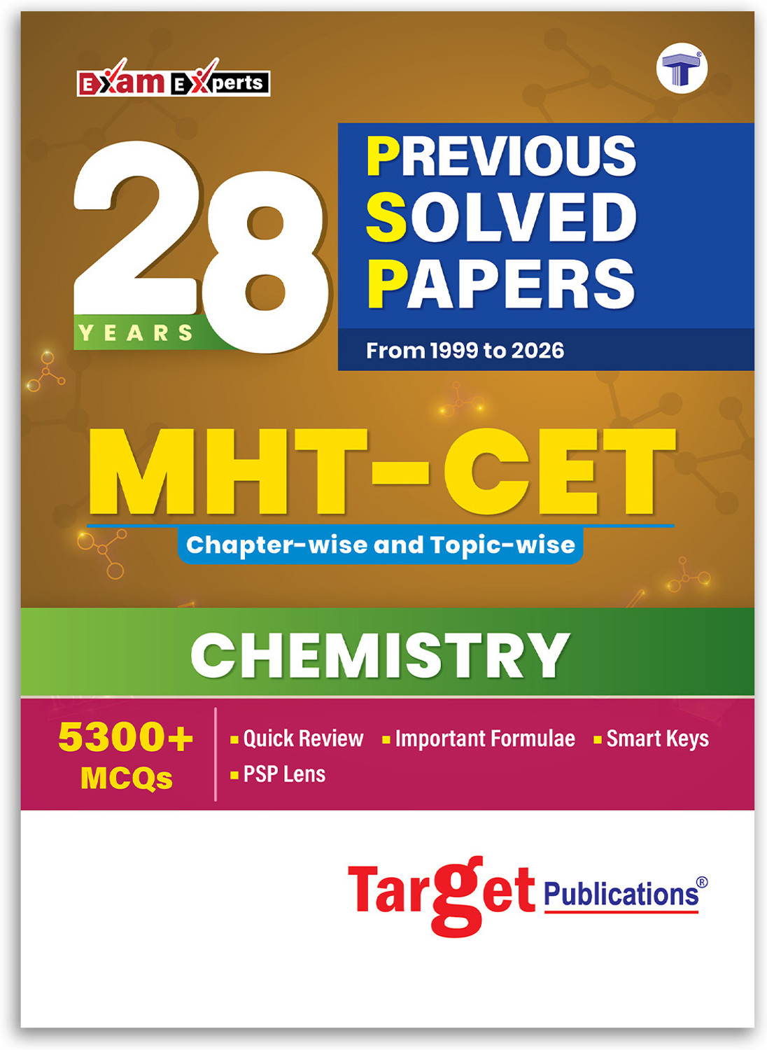 Image of MHT CET Book 2026 | 27 Years PSP Chemistry | MHT CET Previous Years Solved Papers | 1999 - 2025 | 5500+ MCQs | Chapterwise & Topicwise