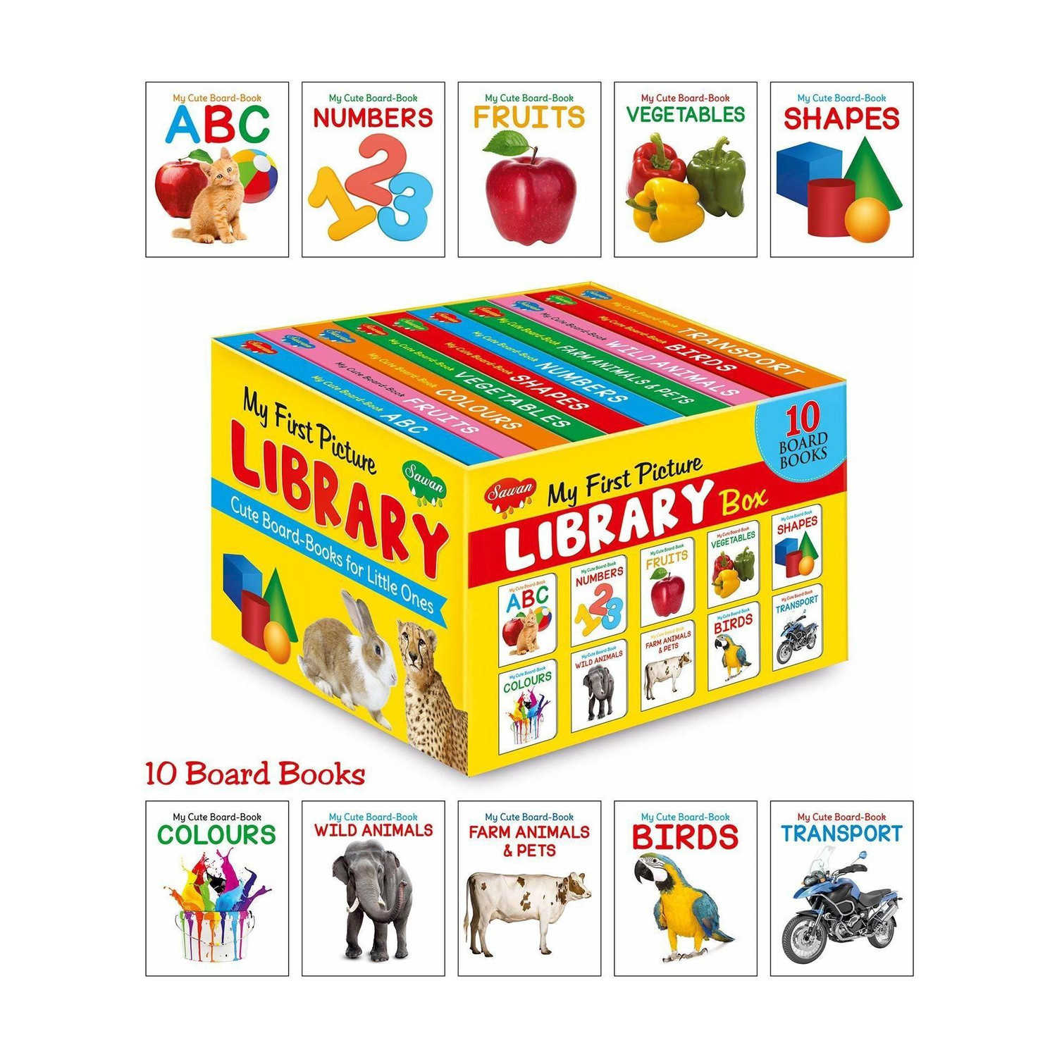 My First Picture Library Box Of 10 (Pre-School Books) | Gift Set For Kids