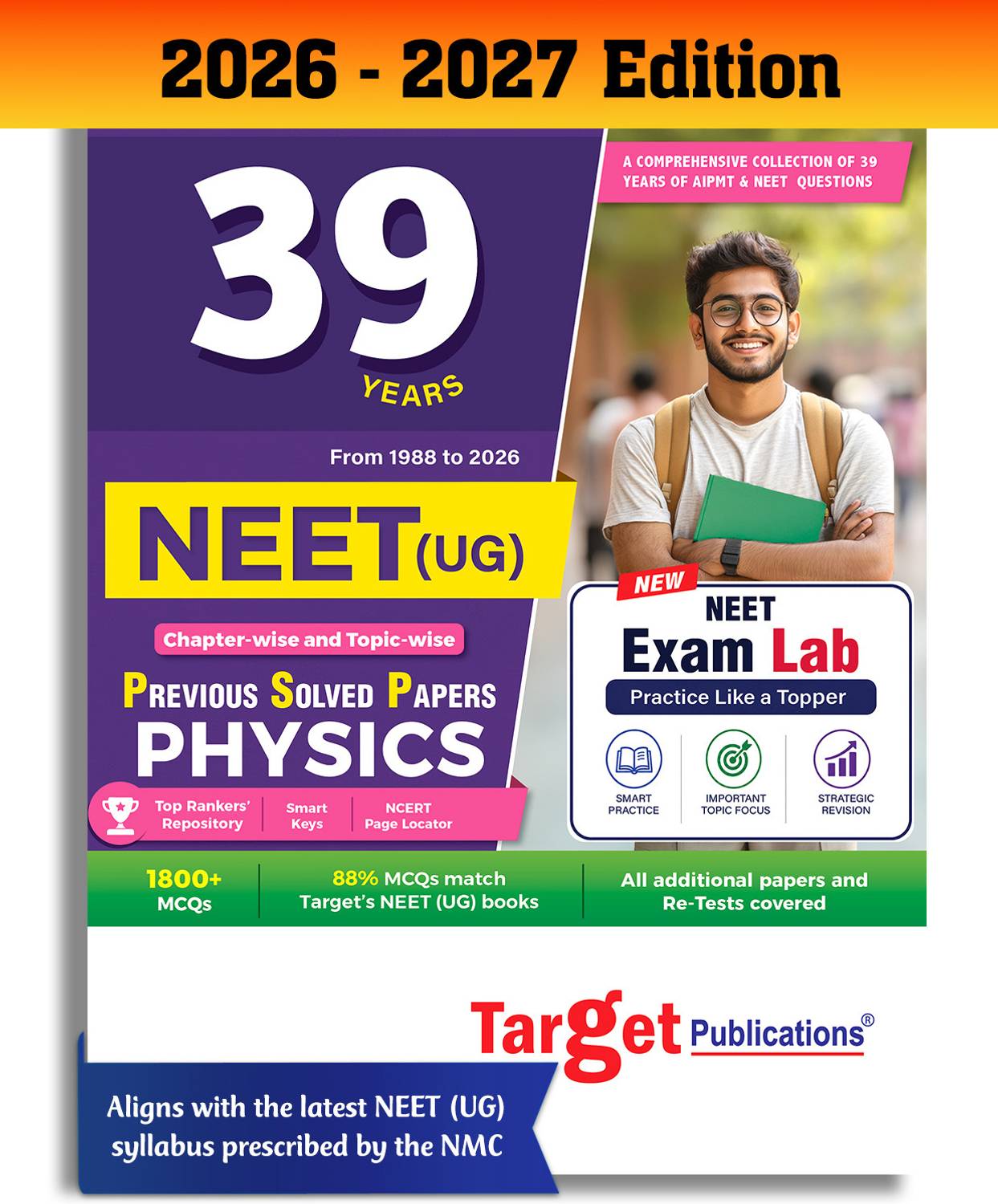 38 Years NEET Previous Year Solved Question Papers Physics PYQs | NEET UG Chapterwise Topicwise Solutions For 2026 Exam | 1800+ MCQs With Answer Key & Graphical Analysis | NMC Latest Syllabus