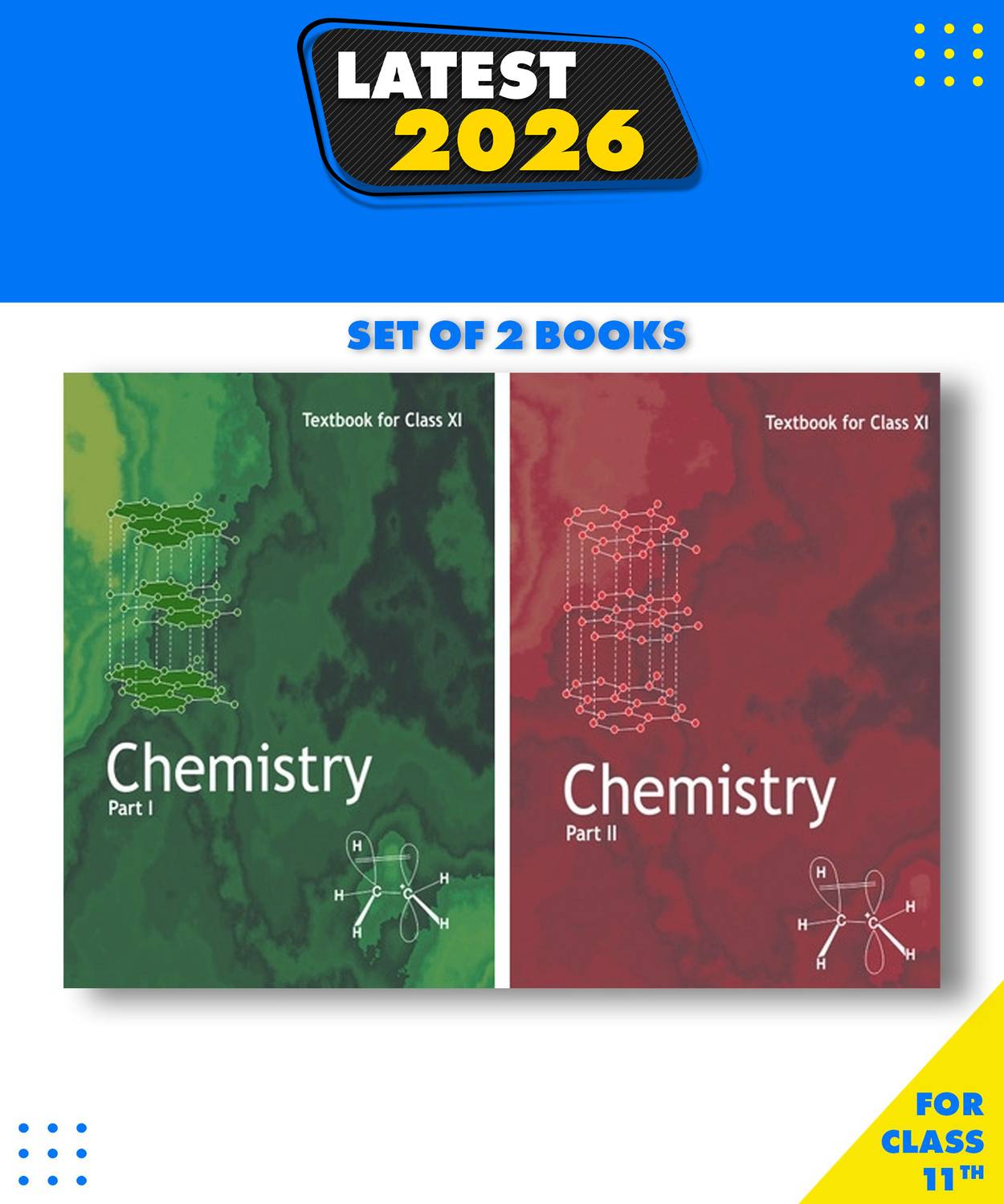 NCERT English Medium Books For Class 11-Chemistry I-II New Lates