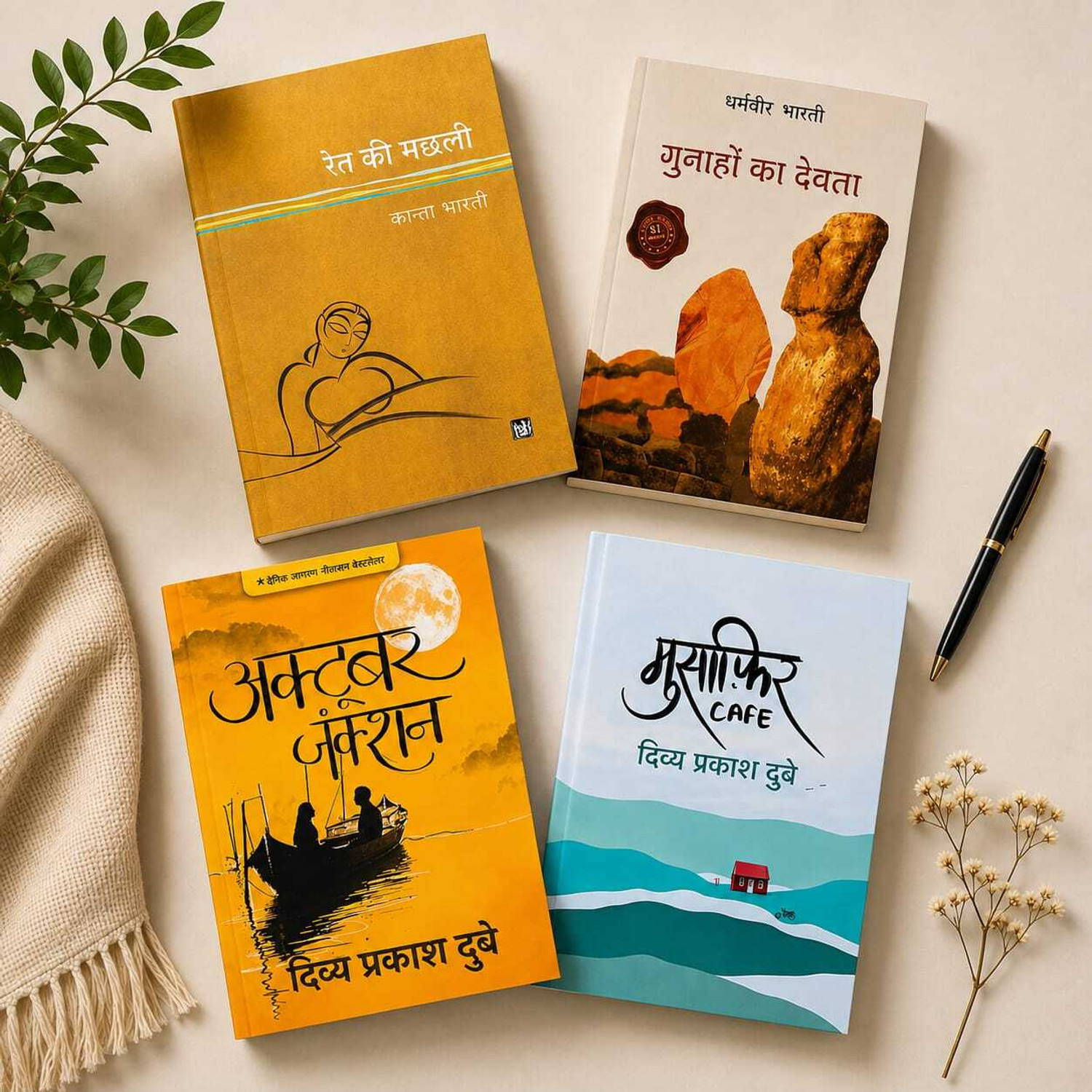 Musafir Cafe + October Junction + Ret Ki Machli + Gunahon Ka Devta (4 BOOK COMBO)