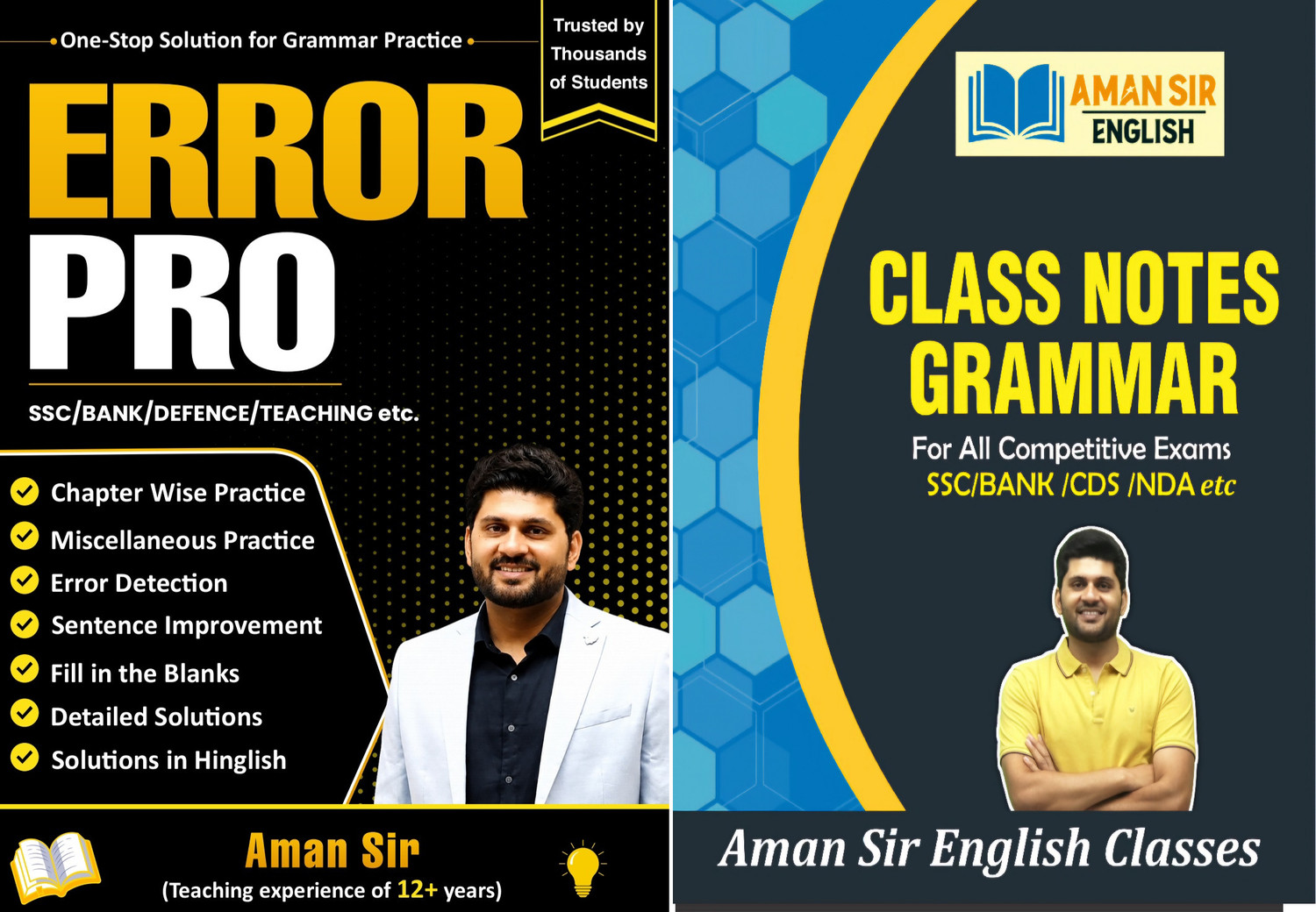 Image of Error Pro & Class Notes Grammar COMBO By Aman Sir |Grammar Practice Book | Useful For SSC EXAMS | BANK | DEFENCE | TEACHING | Competitive Exams | English Practice Book |Best Book Of English| English For Competitive Exams| Aman Sir