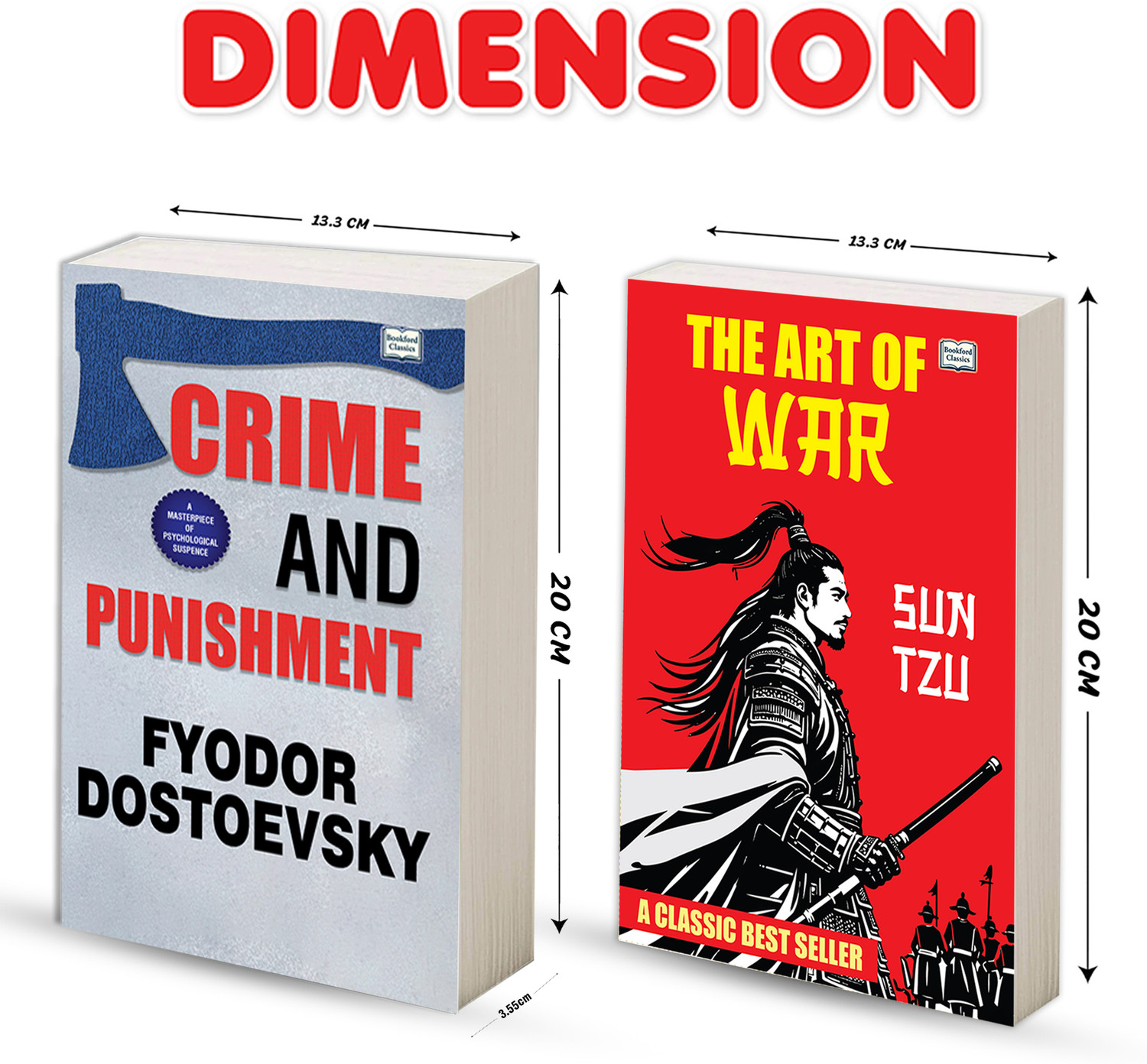 Image of Crime And Punishment And The Art Of War - Set Of 2 | Classic English Literature & Strategy Books Combo | Fyodor Dostoevsky & Sun Tzu | Psychological Fiction, War Strategy, Leadership