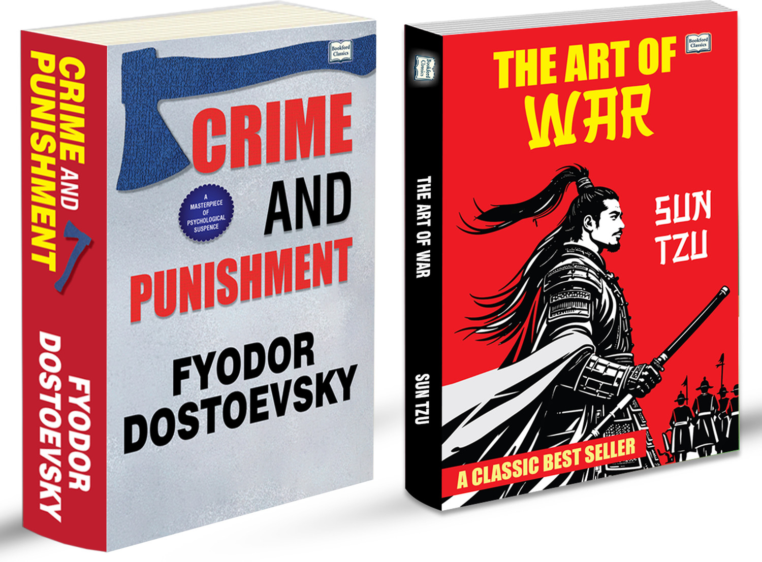 Image of Crime And Punishment And The Art Of War - Set Of 2 | Classic English Literature & Strategy Books Combo | Fyodor Dostoevsky & Sun Tzu | Psychological Fiction, War Strategy, Leadership