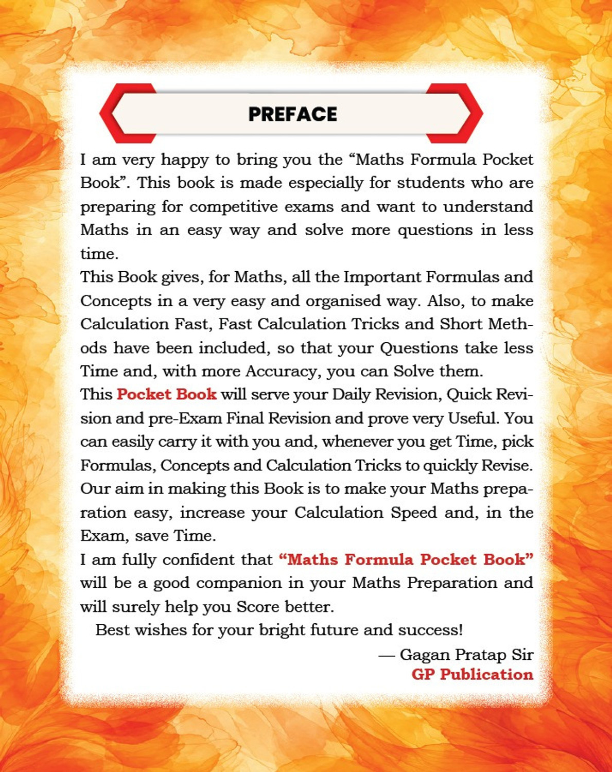 Image of MATHS FORMULA POCKET BOOK By Gagan Pratap Sir | Chapter-Wise Important Formulas & Concepts | Fast Calculation Tricks | Quick Revision Notes | Useful For SSC CGL, CHSL, CPO, MTS, GD, Railway & Other Competitive Exams | English Medium | Paperback (Paperback, GAGAN PRATAP)
