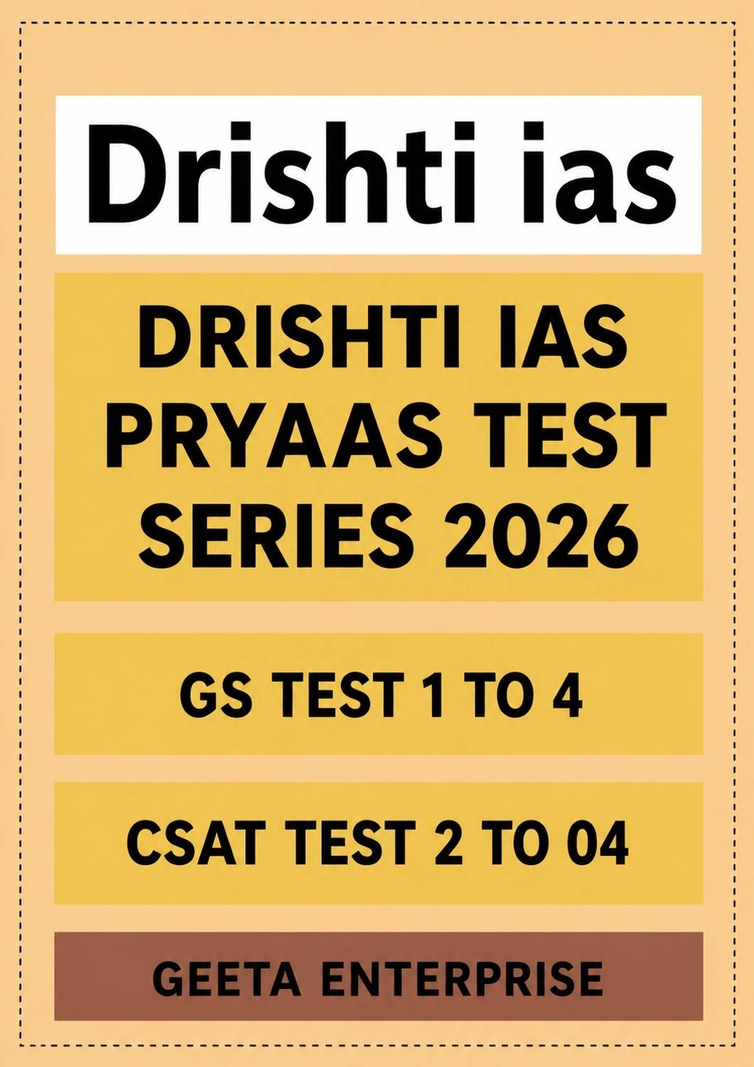 Drishti Ias Upsc Prelim Prayash Test Series 2026 Gs4 & Csat 3 Wi