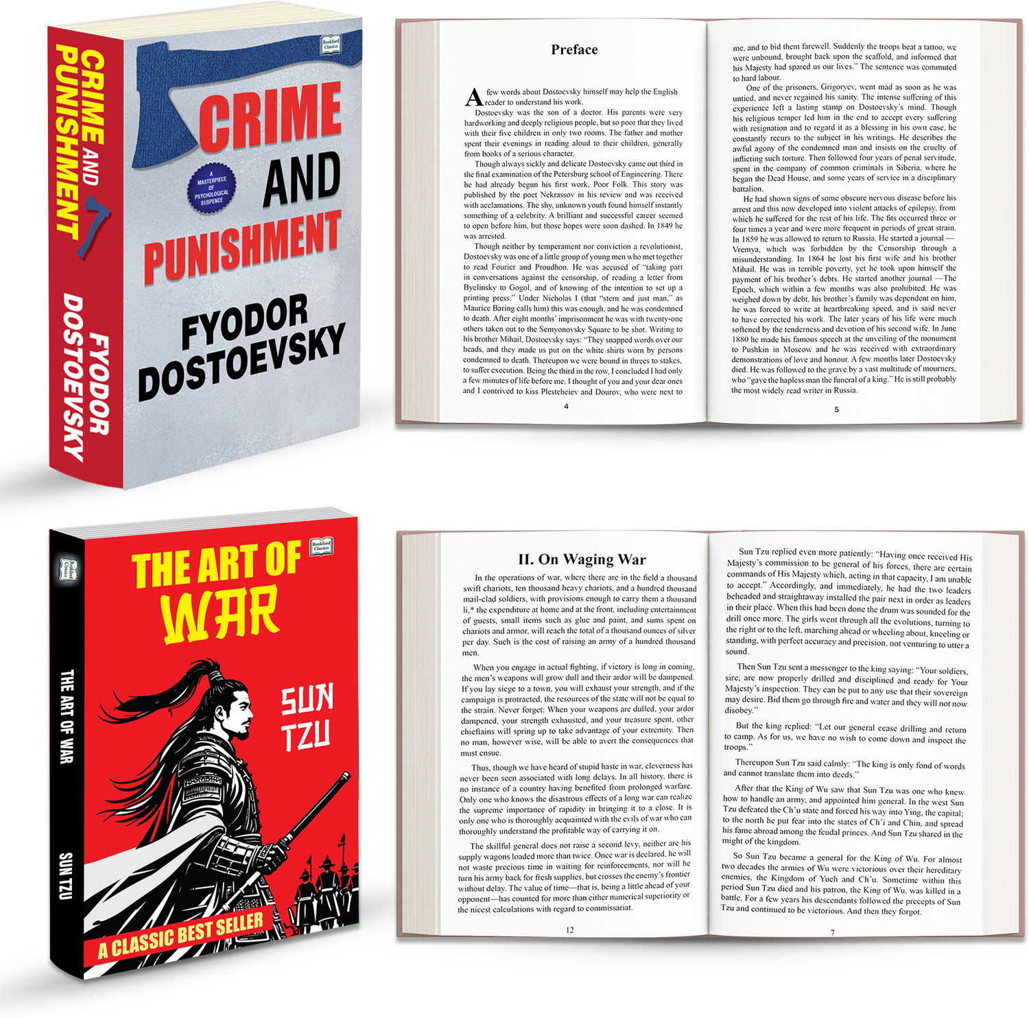Image of Crime And Punishment And The Art Of War - Set Of 2 | Classic English Literature & Strategy Books Combo | Fyodor Dostoevsky & Sun Tzu | Psychological Fiction, War Strategy, Leadership