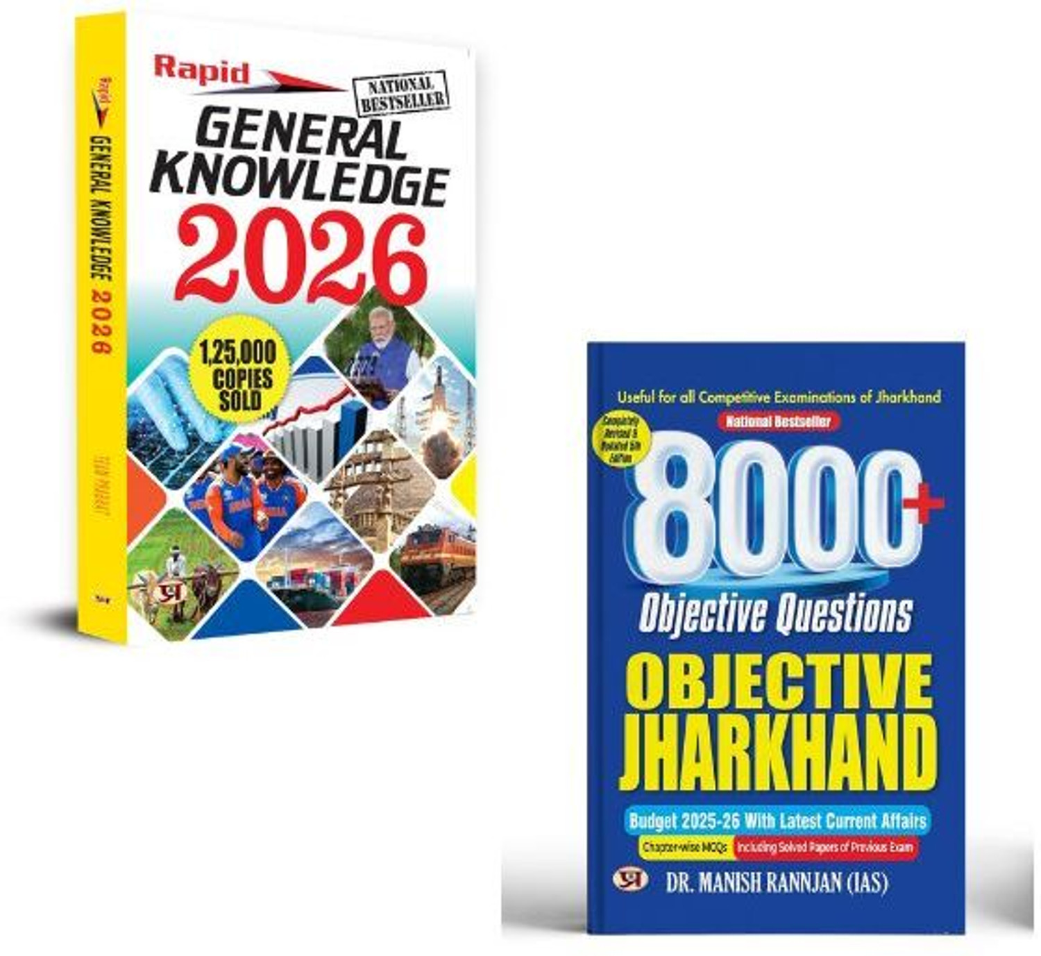 Image of Rapid General Knowledge-2026 With Current Affairs + 8000+ Objective Questions Objective Jharkhand With Budget 2025-2026 Current Affairs Books For JPSC, JSSC, JTET, JSERC, SI And All Other Jharkhand Competitive Exam General Knowledge | Rapid GK | 2026 Edition | Current Affairs (Set Of 2 Books)