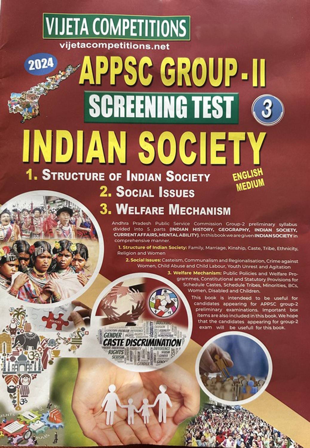 APPSC Group II Screening Test Part 3 INDIAN SOCIETY A3 Size Book [ ENGLISH MEDIUM ]