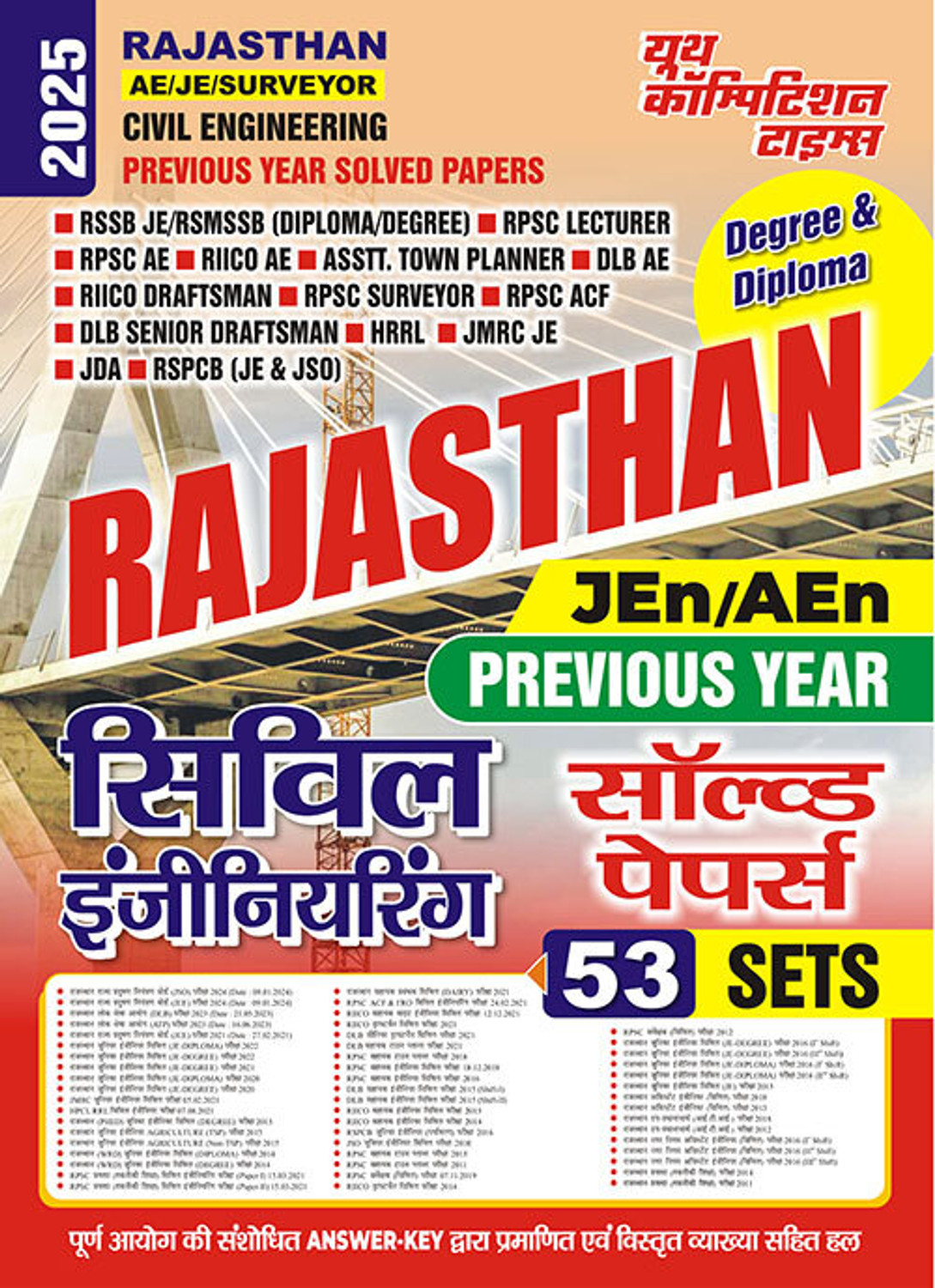 Image of 2025-26 Rajasthan JE /AE Civil Engineering Solved Papers 1050 1995
