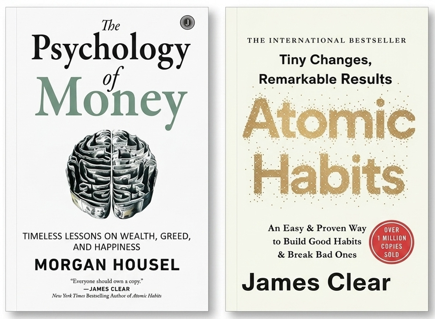 Image of Atomic Habits & The Psychology Of Money English 2 Books Combo | Self Help, Personal Growth, Money Management, Financial Education, Investing, Good Habits, Self Improvement, Productivity, Wealth Building, Success Mindset | Smart Bazaar
