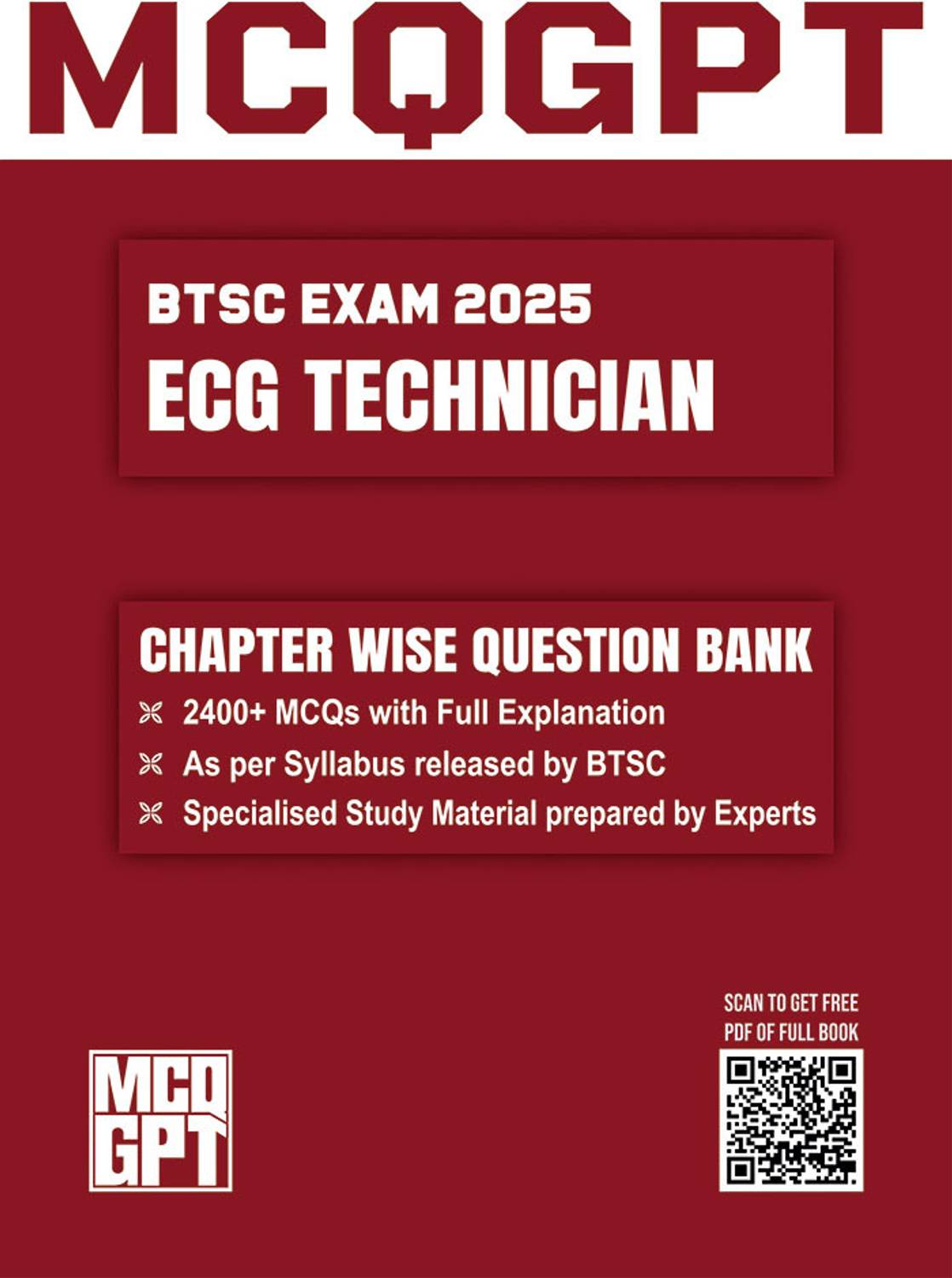 BTSC ECG Technician Exam 2025 | 2400+ MCQ With Full Explanation | Chapterwise Question Bank