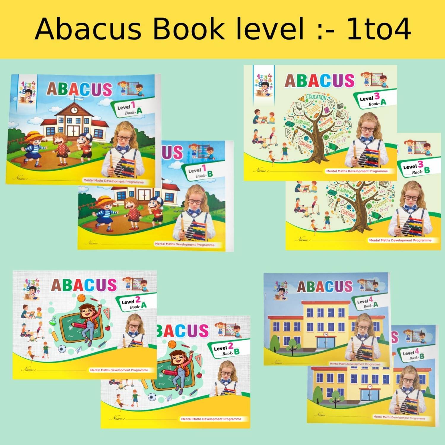 Abacus Book Level 1 To 4 (A+B Total 8 Books)