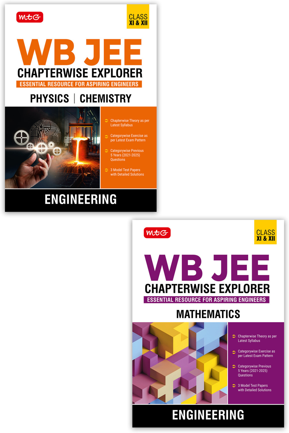 Image of MTG WB JEE Chapterwise Explorer Physics, Chemistry & Mathematics For 2025-2026 Exam (Set Of 2 Books) - WB JEE Engineering Previous Years Solved Papers (PYQ Book)