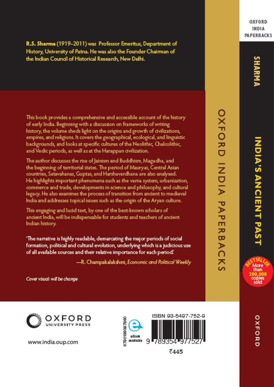 Image of Ancient History (India's Ancient Past)) By Rs Sharma Oxford India Paperbacks (Paperback, RS SHARMA)