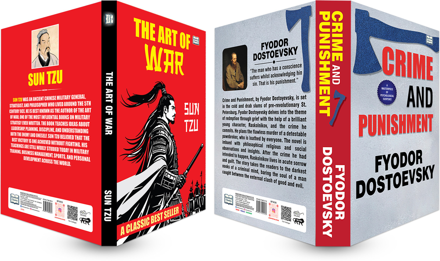 Image of Crime And Punishment And The Art Of War - Set Of 2 | Classic English Literature & Strategy Books Combo | Fyodor Dostoevsky & Sun Tzu | Psychological Fiction, War Strategy, Leadership