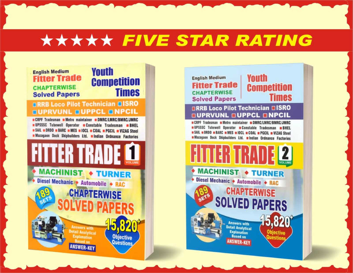 Image of Iti Fitter Chapterwise Solved Papers Vol 1 & 2 English Medium