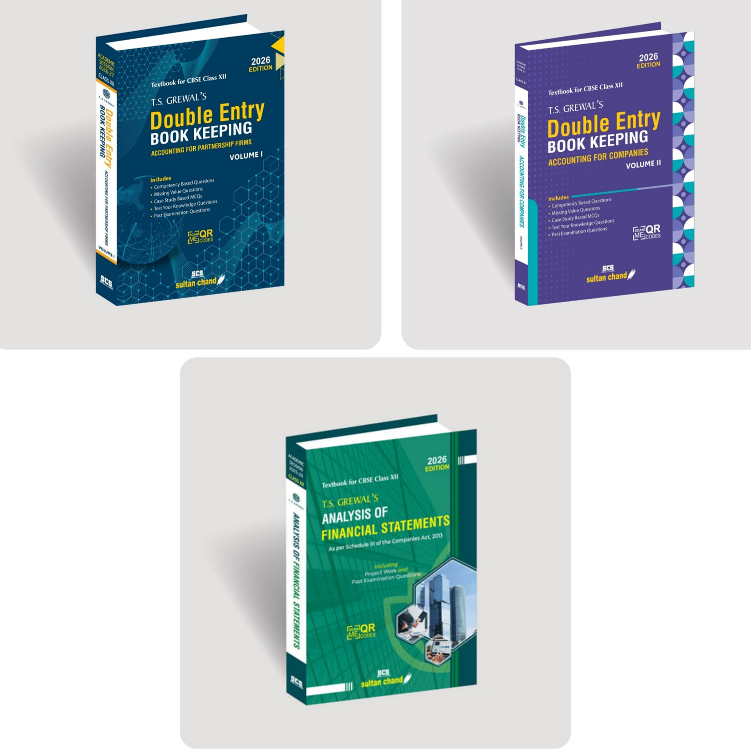 Image of Textbook For CBSE Class 12th Accounts TS Grewal Double Entry Book Keeping Accounting For Partnership Firms Vol 1 And Double Entry Book Keeping Accounting For Companies Volume 2 And Anyasis Of Financial Statement Volume 3 School Textbook Commerce Textbook Edition 2026-27 Class 12th