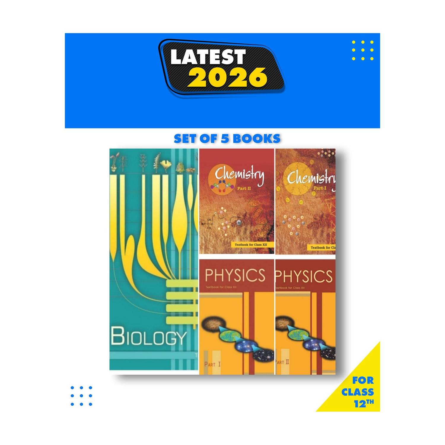 Ncert Science Book 12th Class Set 1. Physics Textbook Part1 And Part 2 2. Chemstry Textbook Part 1 And Part 2 3. Biollogy Textbook (HARDCOVER) ENGLISH MEDIUM (Ncert Science 5 COMBO BOOK SET (PCB)